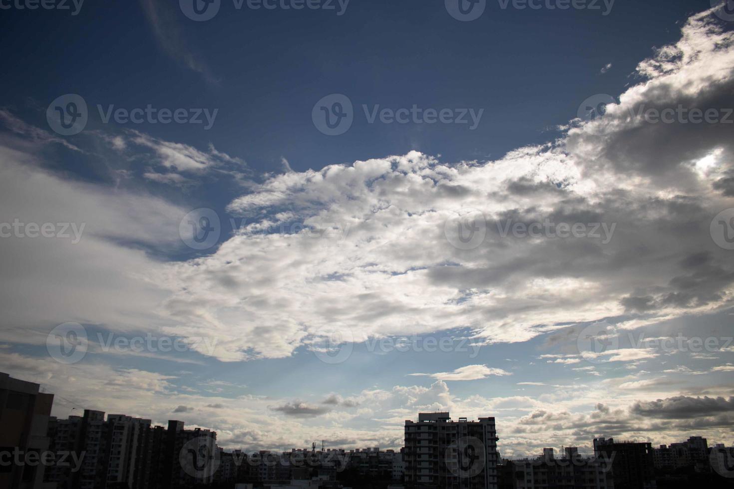 Summer blue sky cloud gradient light white background. Beauty clear cloudy in sunshine calm bright winter air bacground. Gloomy vivid cyan landscape in environment day horizon skyline view spring wind photo