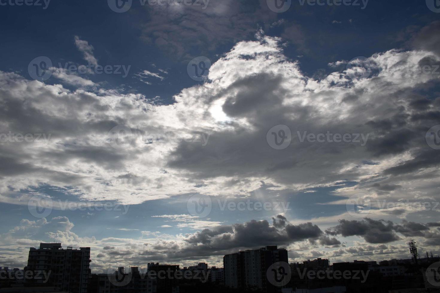 Summer blue sky cloud gradient light white background. Beauty clear cloudy in sunshine calm bright winter air bacground. Gloomy vivid cyan landscape in environment day horizon skyline view spring wind photo