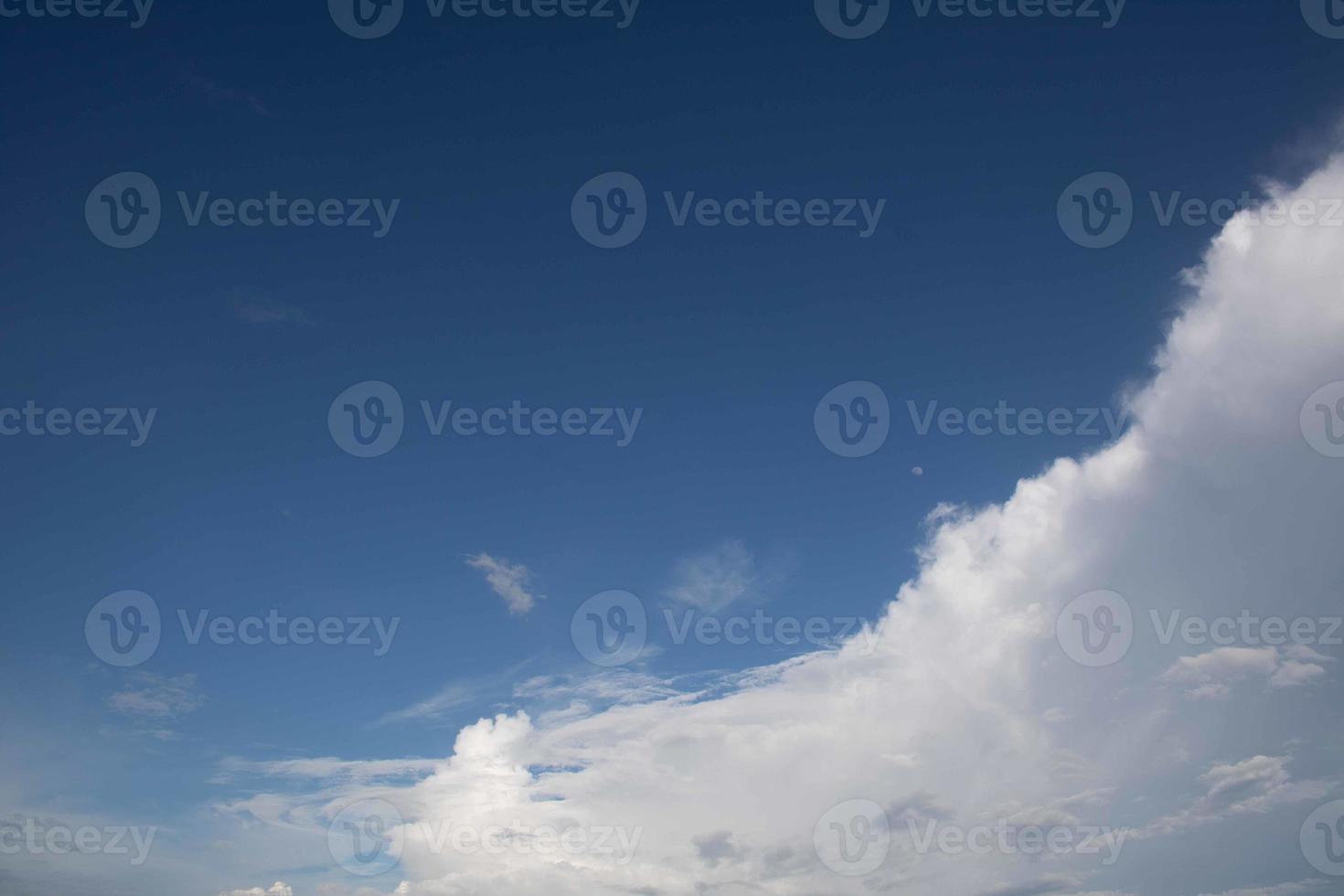 Summer blue sky cloud gradient light white background. Beauty clear cloudy in sunshine calm bright winter air bacground. Gloomy vivid cyan landscape in environment day horizon skyline view spring wind photo