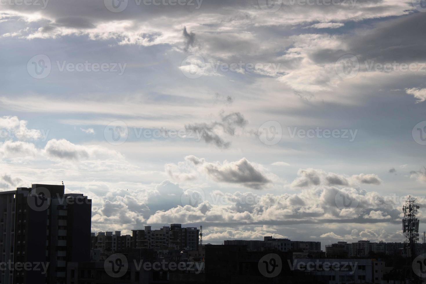 Summer blue sky cloud gradient light white background. Beauty clear cloudy in sunshine calm bright winter air bacground. Gloomy vivid cyan landscape in environment day horizon skyline view spring wind photo