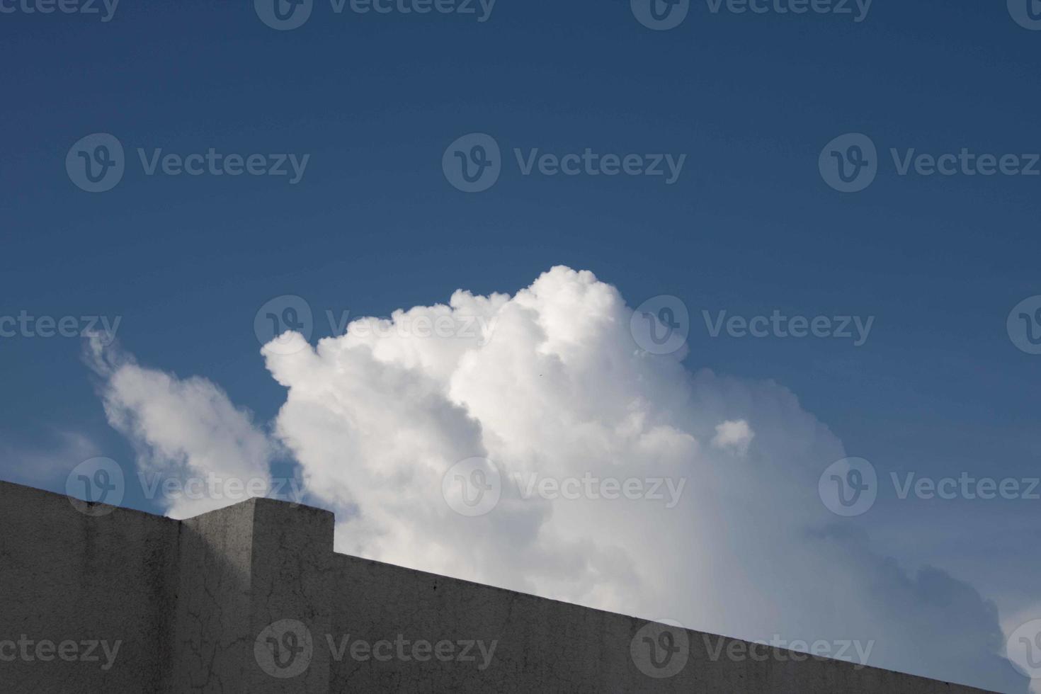 Air clouds in the blue sky photo