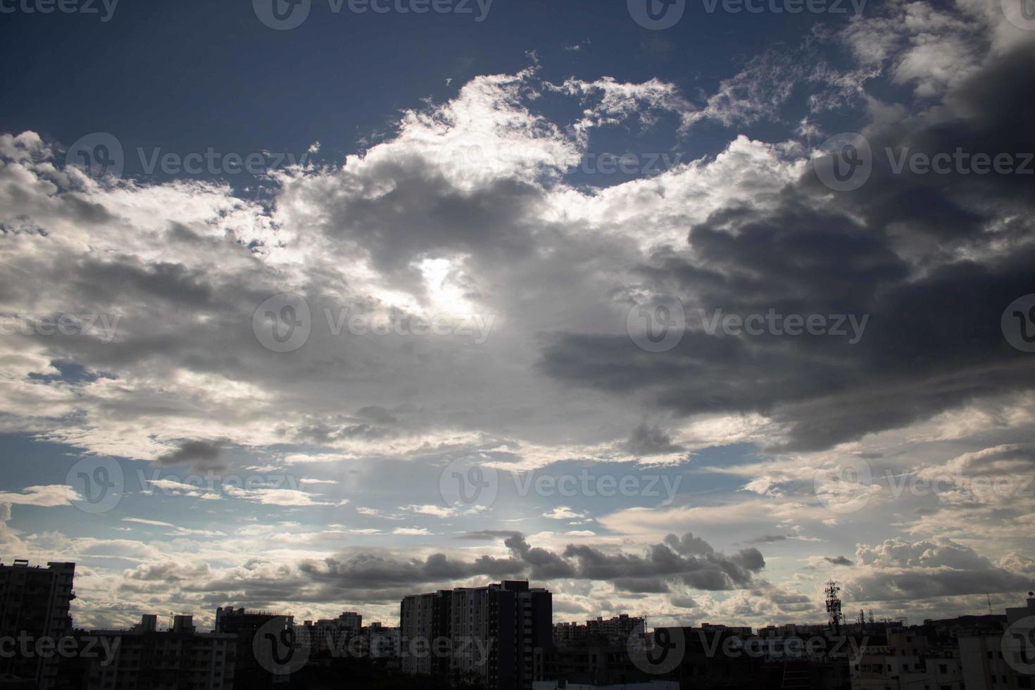 Summer blue sky cloud gradient light white background. Beauty clear cloudy in sunshine calm bright winter air bacground. Gloomy vivid cyan landscape in environment day horizon skyline view spring wind photo