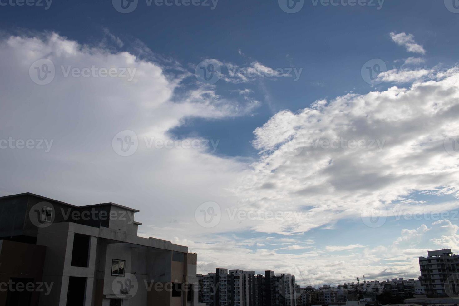 Air clouds in the blue sky. photo