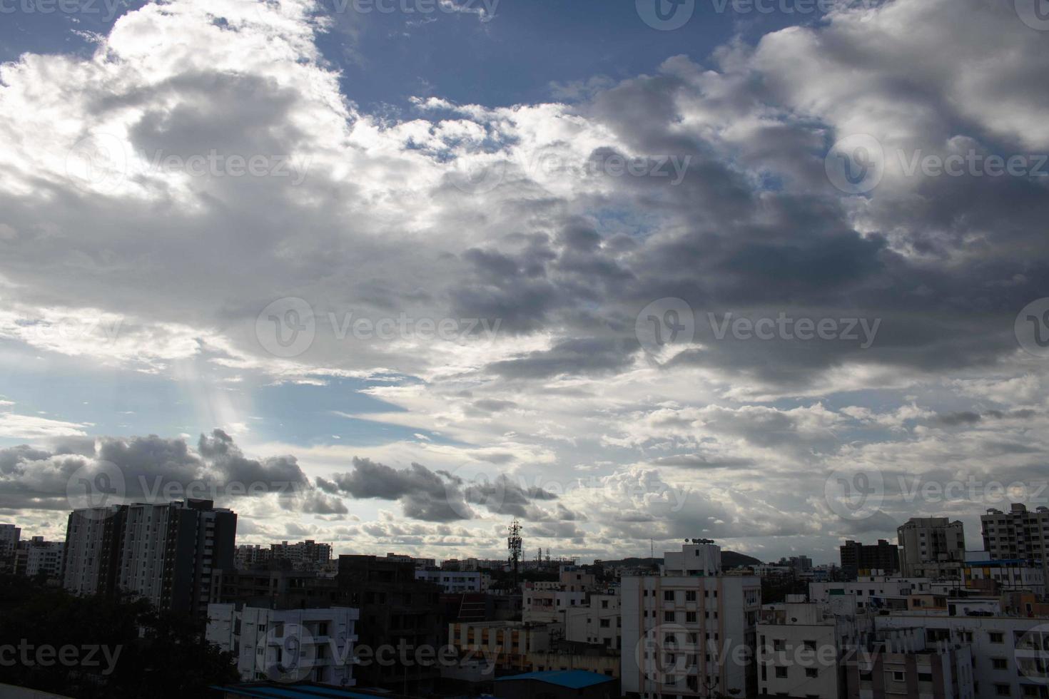 Summer blue sky cloud gradient light white background. Beauty clear cloudy in sunshine calm bright winter air bacground. Gloomy vivid cyan landscape in environment day horizon skyline view spring wind photo