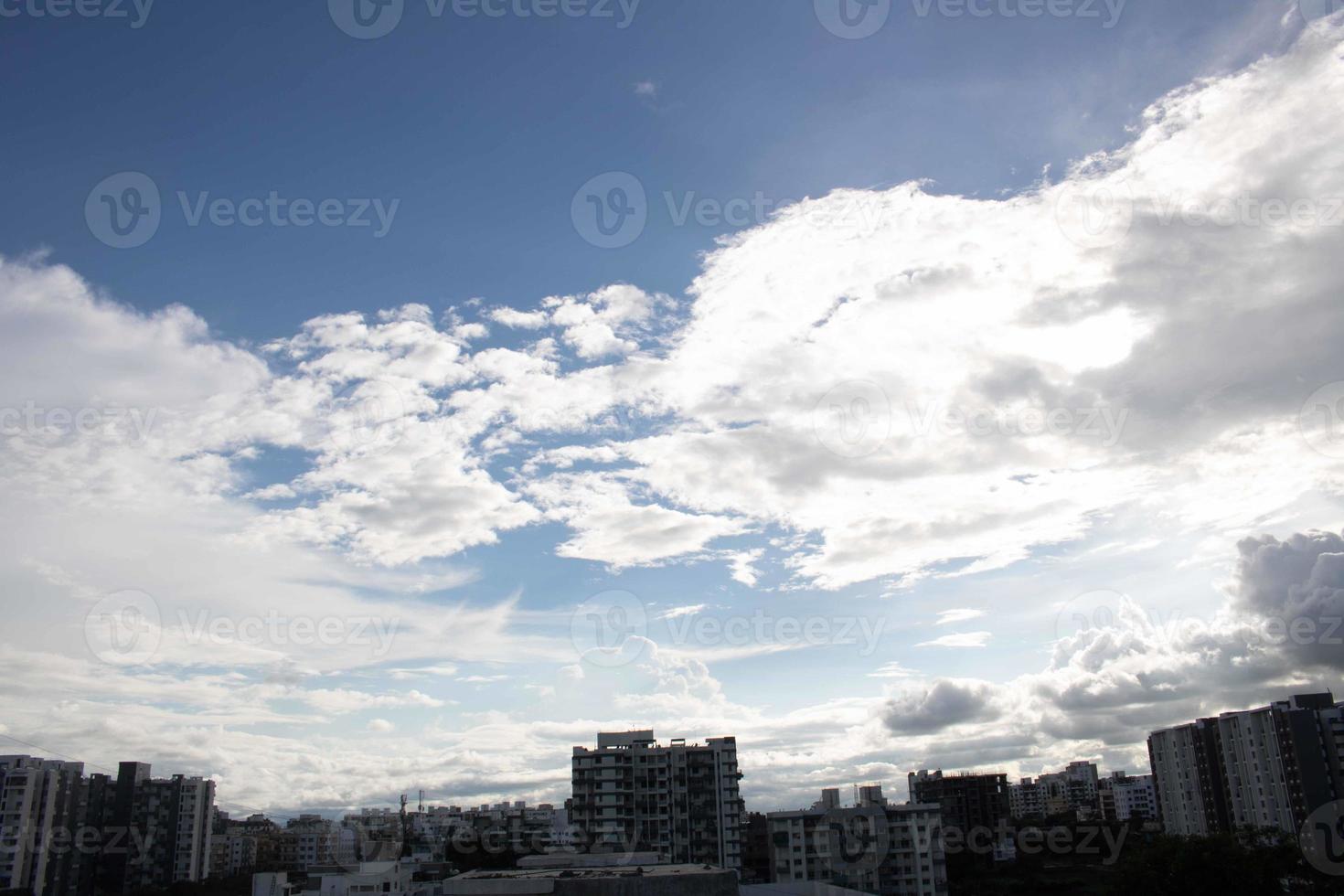 Summer blue sky cloud gradient light white background. Beauty clear cloudy in sunshine calm bright winter air bacground. Gloomy vivid cyan landscape in environment day horizon skyline view spring wind photo