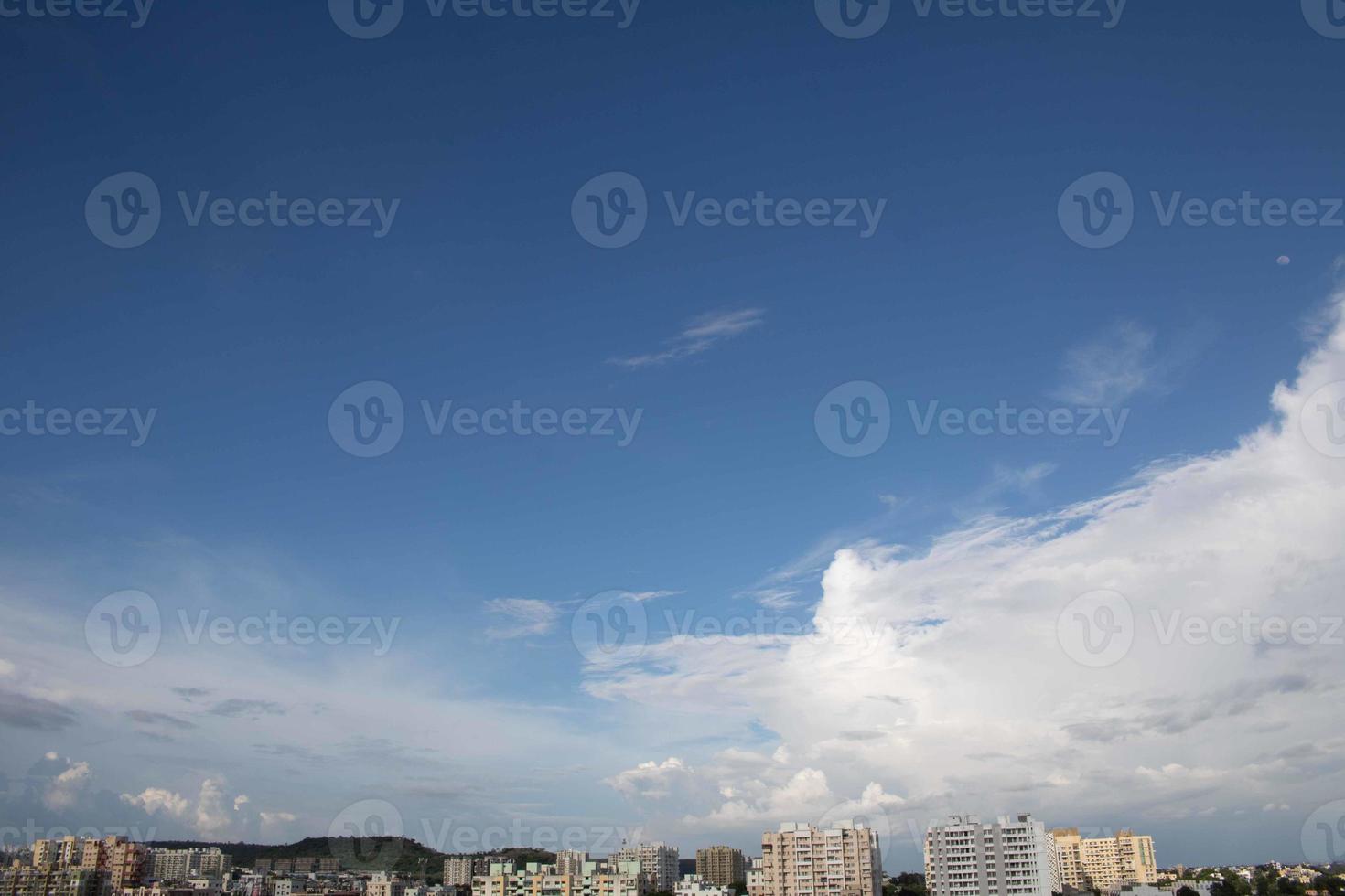 Summer blue sky cloud gradient light white background. Beauty clear cloudy in sunshine calm bright winter air bacground. Gloomy vivid cyan landscape in environment day horizon skyline view spring wind photo