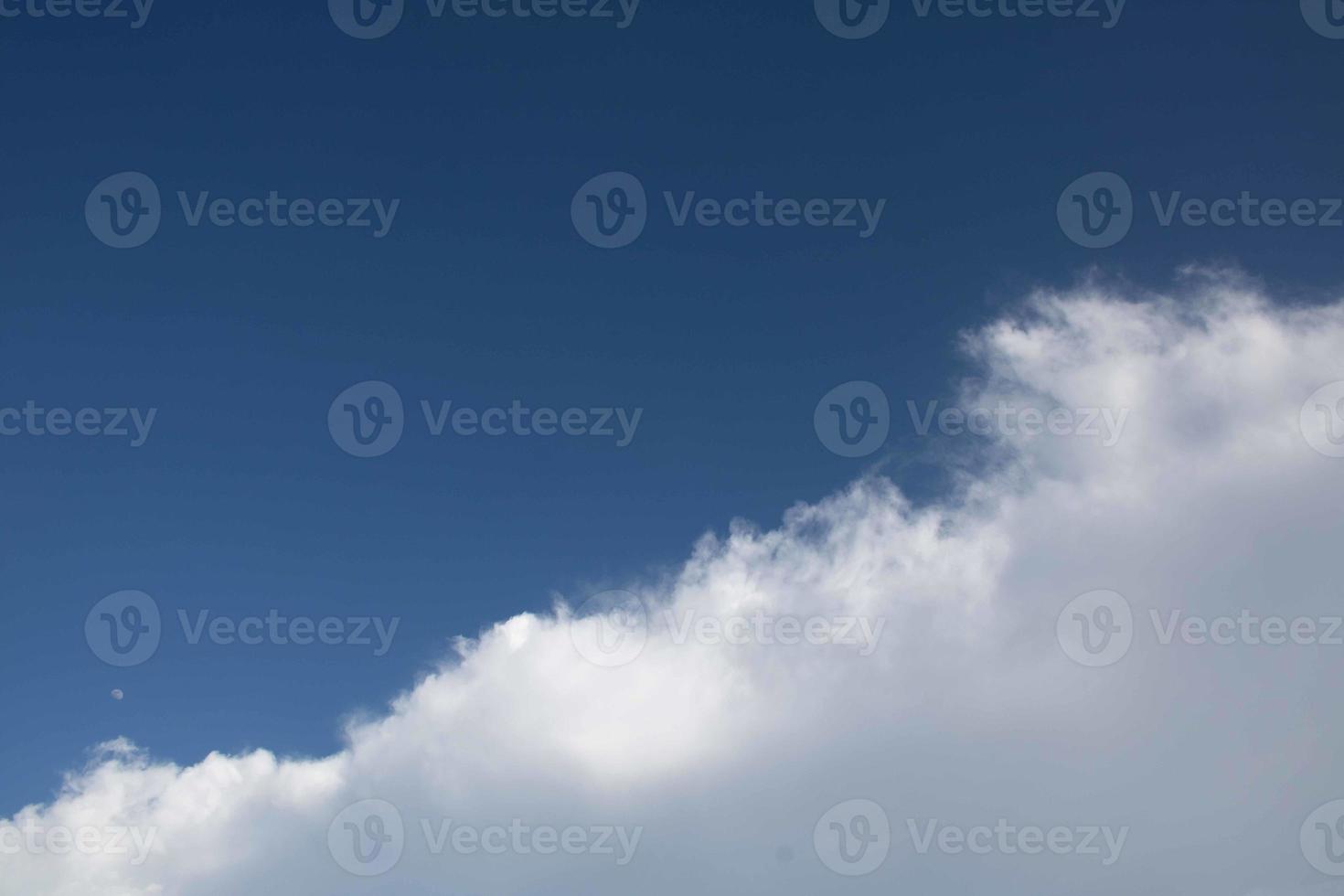 Summer blue sky cloud gradient light white background. Beauty clear cloudy in sunshine calm bright winter air bacground. Gloomy vivid cyan landscape in environment day horizon skyline view spring wind photo