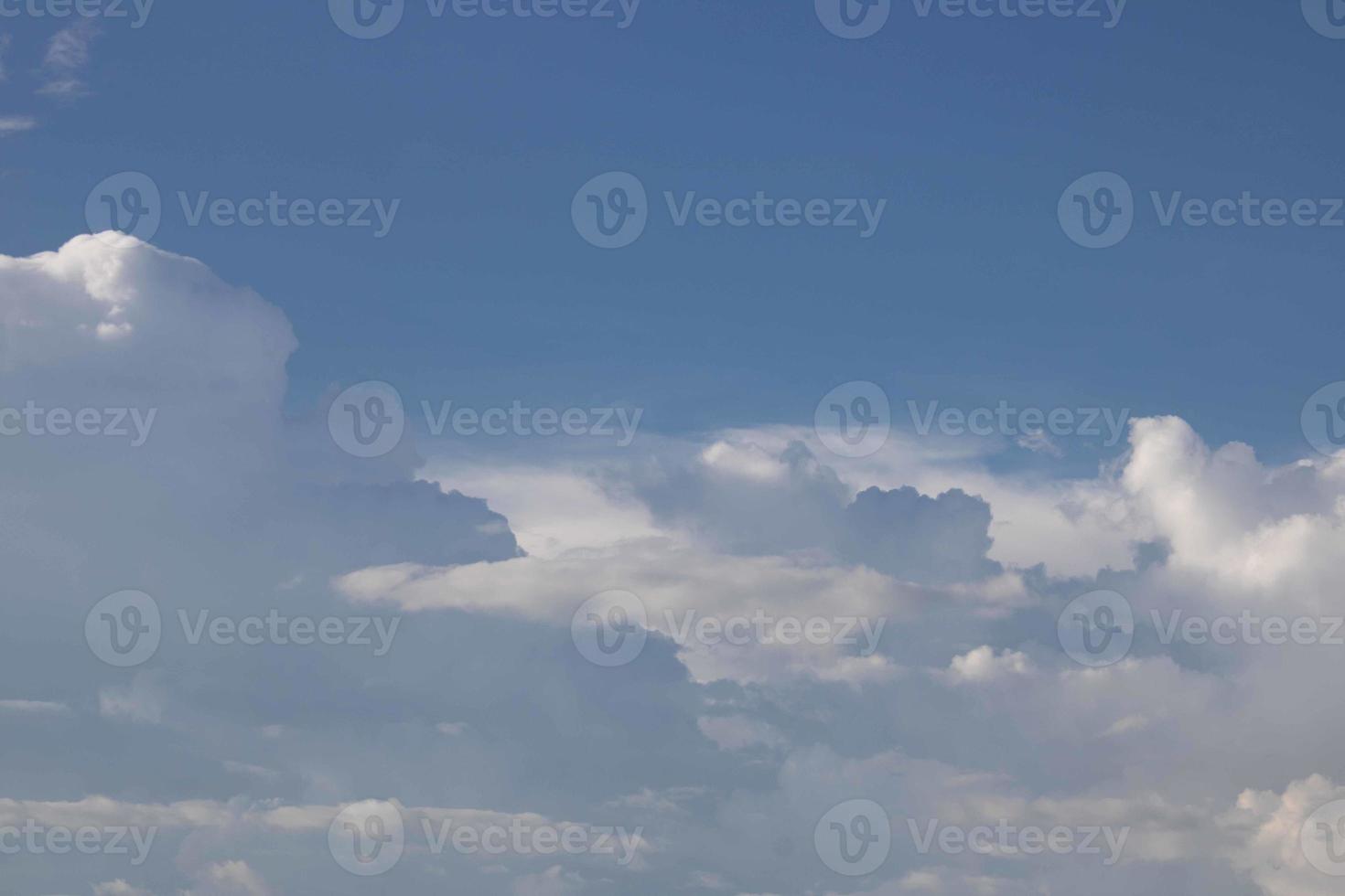 Summer blue sky cloud gradient light white background. Beauty clear cloudy in sunshine calm bright winter air bacground. Gloomy vivid cyan landscape in environment day horizon skyline view spring wind photo