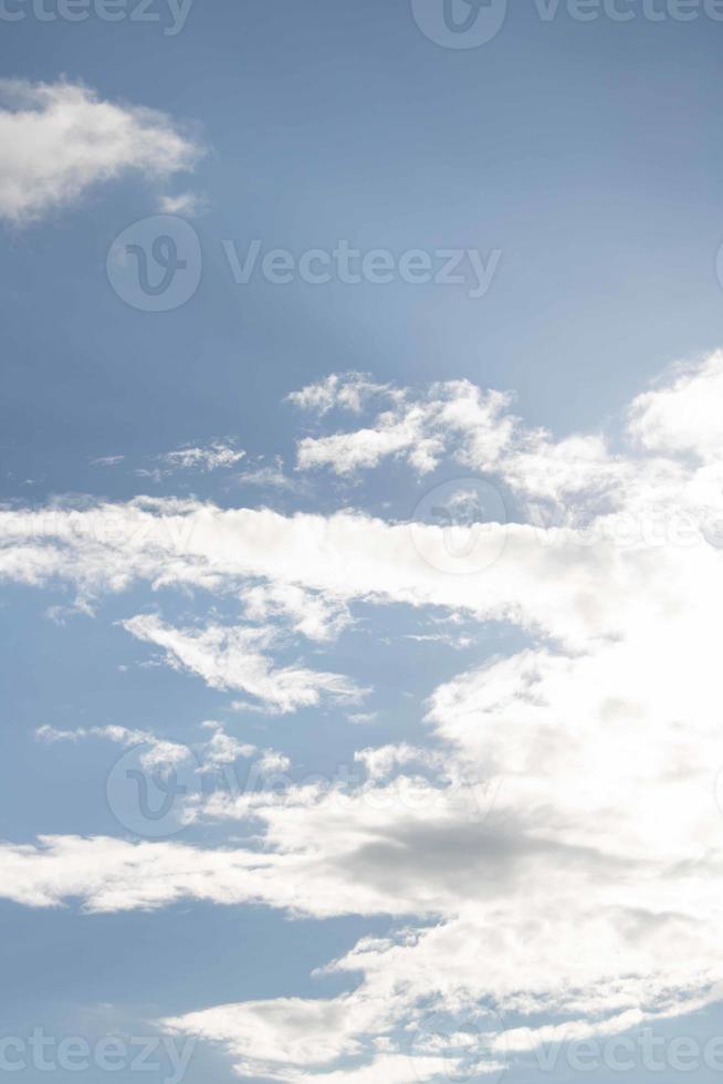 Summer blue sky cloud gradient light white background. Beauty clear cloudy in sunshine calm bright winter air bacground. Gloomy vivid cyan landscape in environment day horizon skyline view spring wind photo