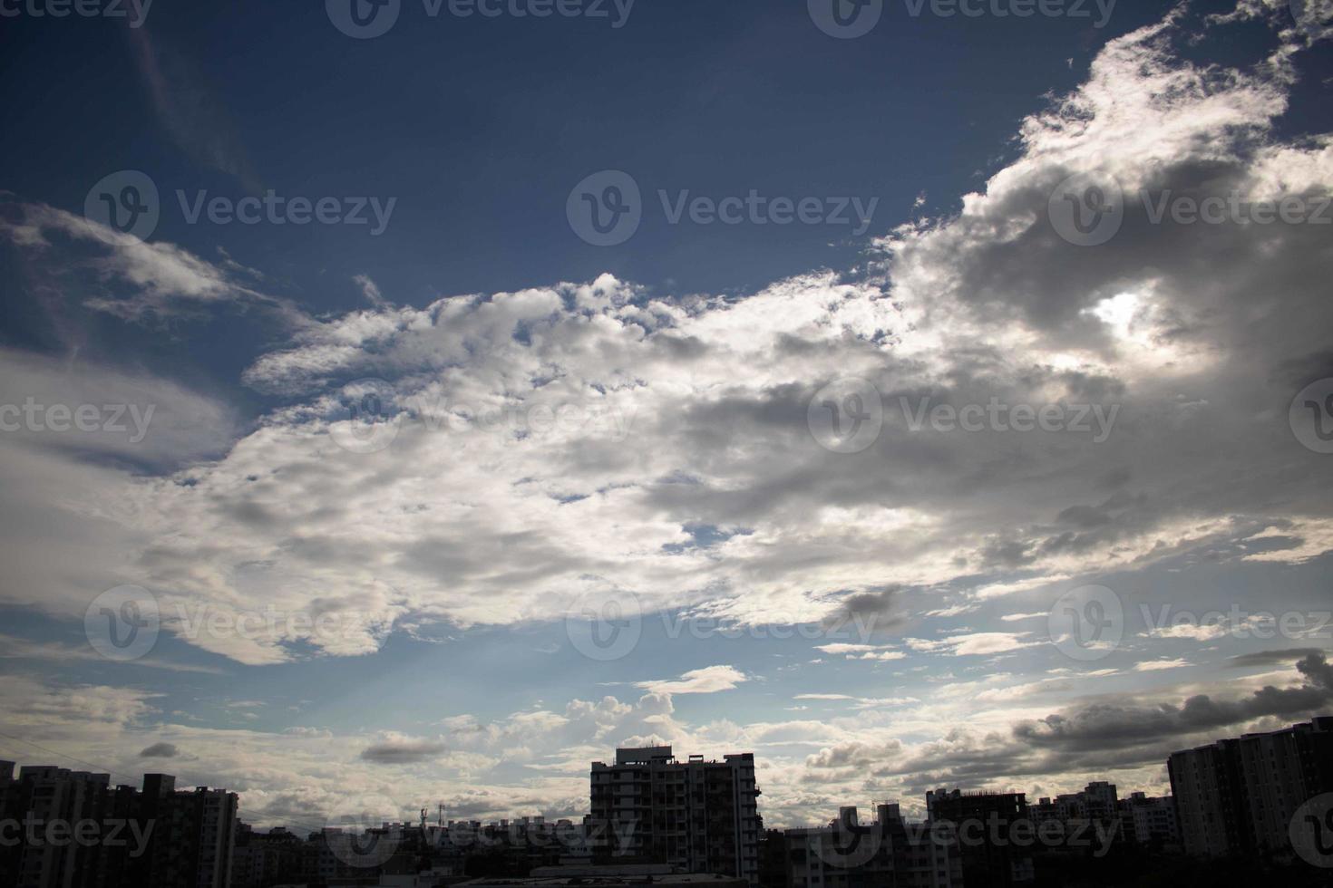 Air clouds in the blue sky. photo