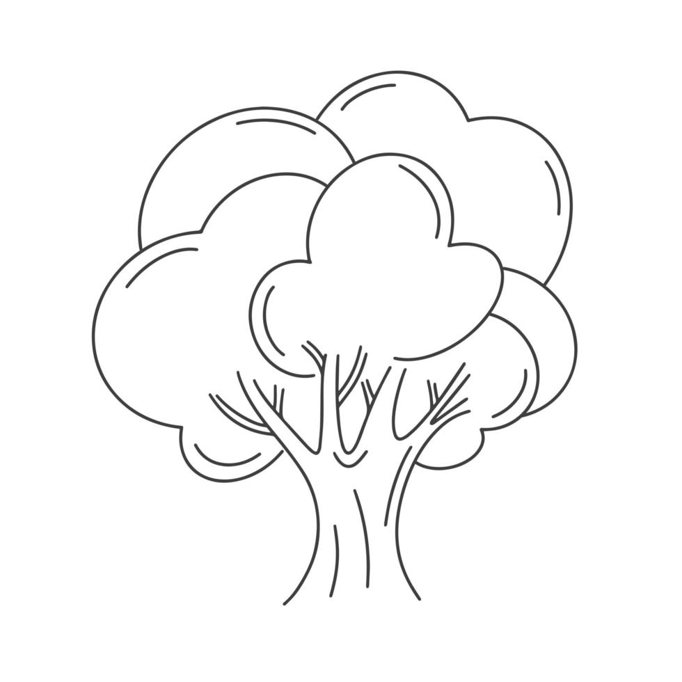 Single simple tree doodle style isolated vector illustration