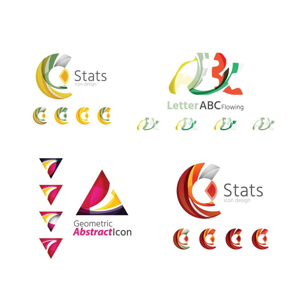 minimal letter logo Abstract logos collection with letters. Geometrical abstract logos vector