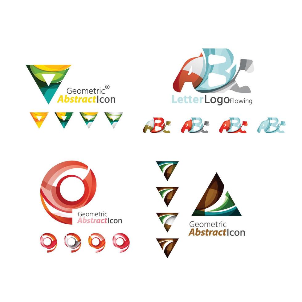 minimal letter logo Abstract logos collection with letters. Geometrical abstract logos vector