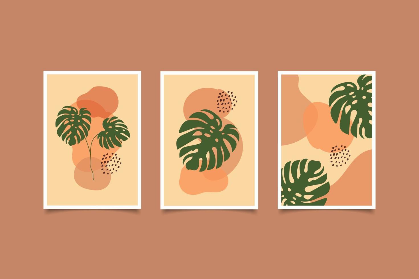set of composition botanical modern abstract collection vector