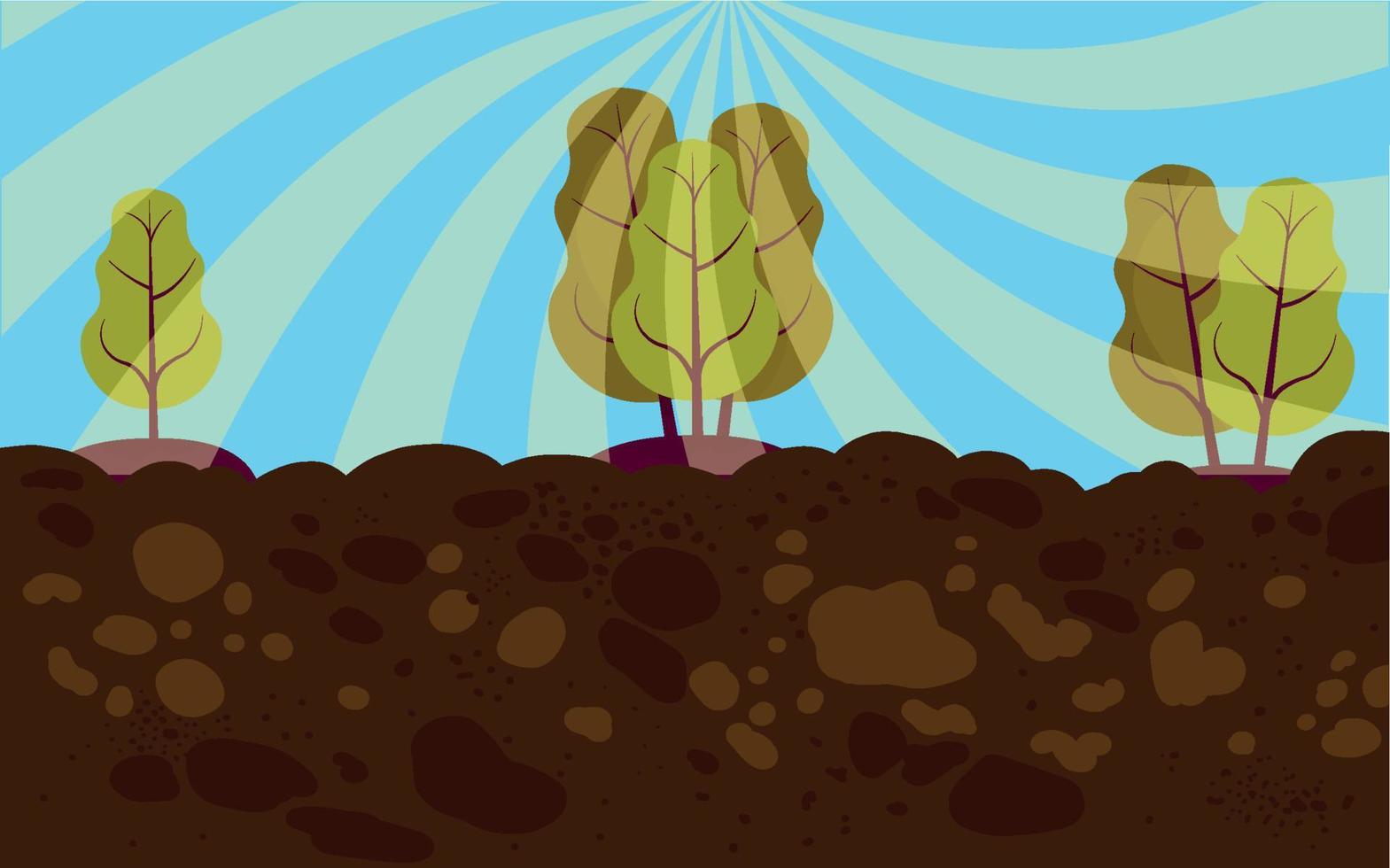 Planted vegetables, beetroot. root crops, Growing in soil fresh organic healthy food, agriculture. Vector illustration