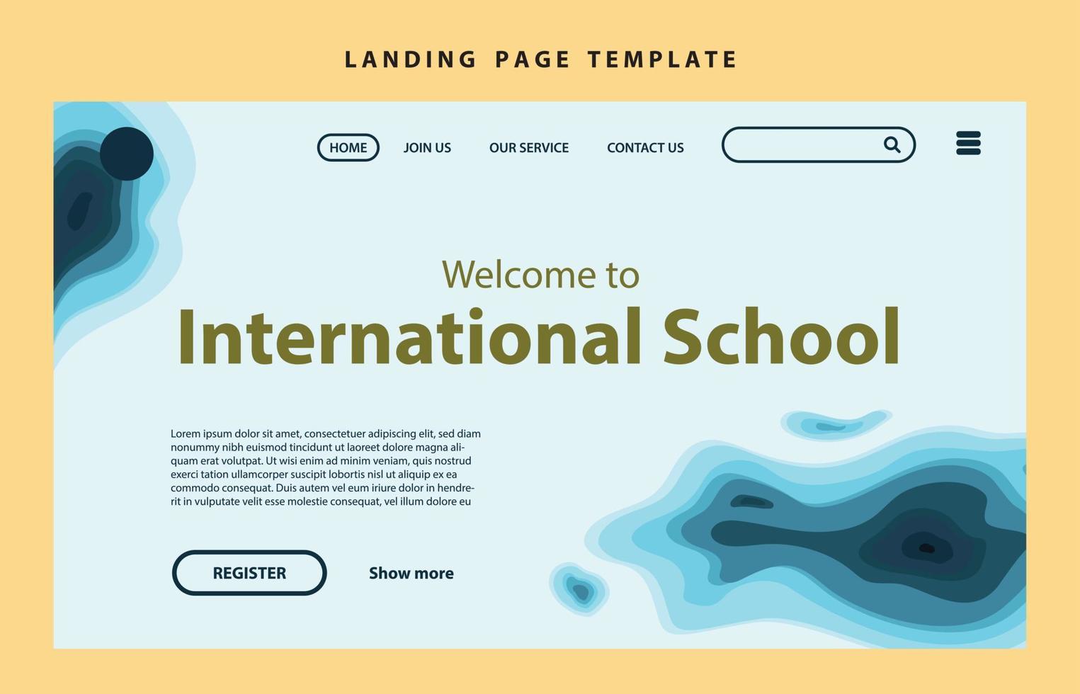 landing page template website presentation digital marketing design startup event back to school set vector