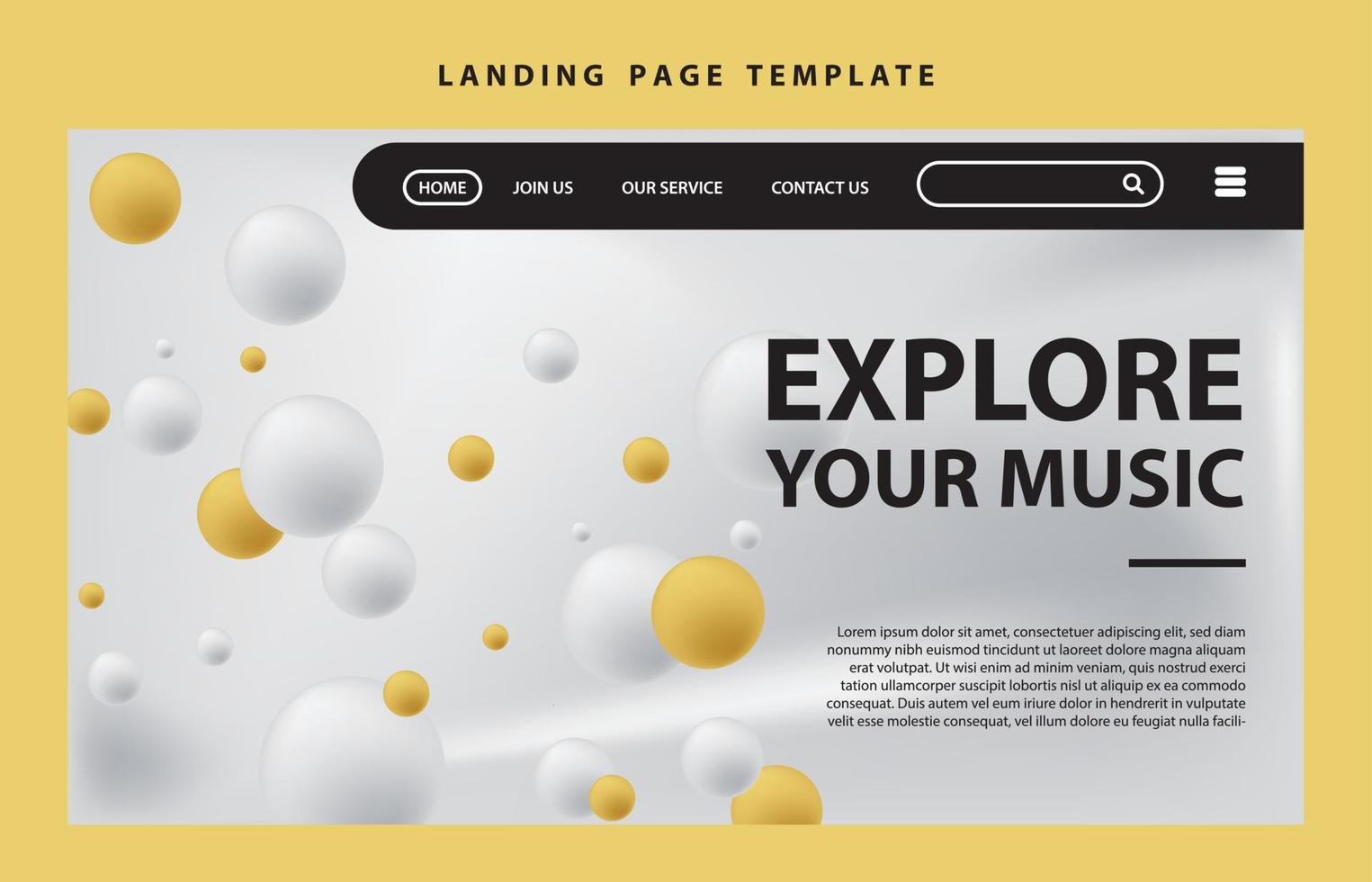 landing page template website presentation digital marketing flat design startup event party music vector