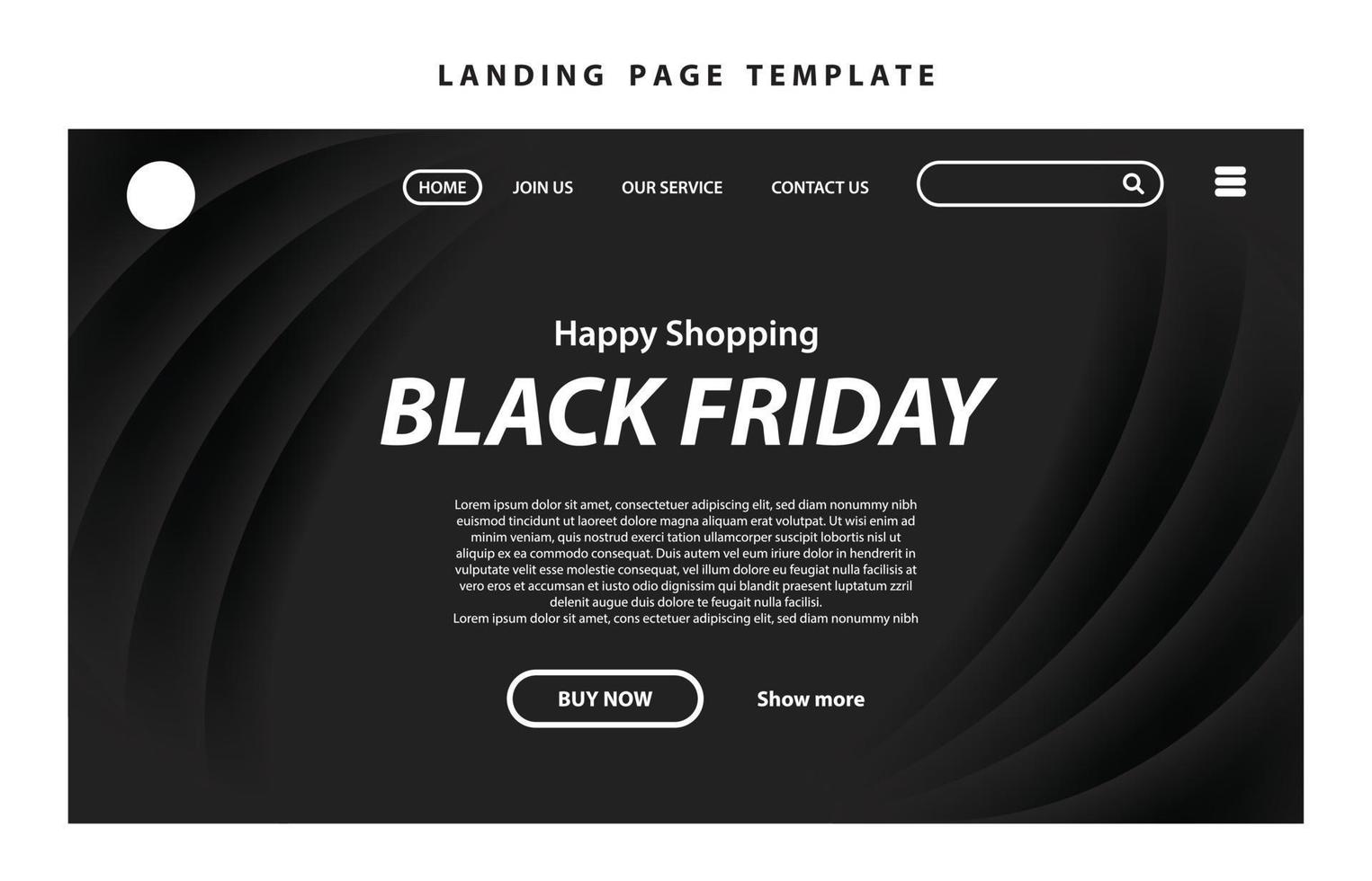 landing page template website presentation digital marketing flat design startup event black friday vector
