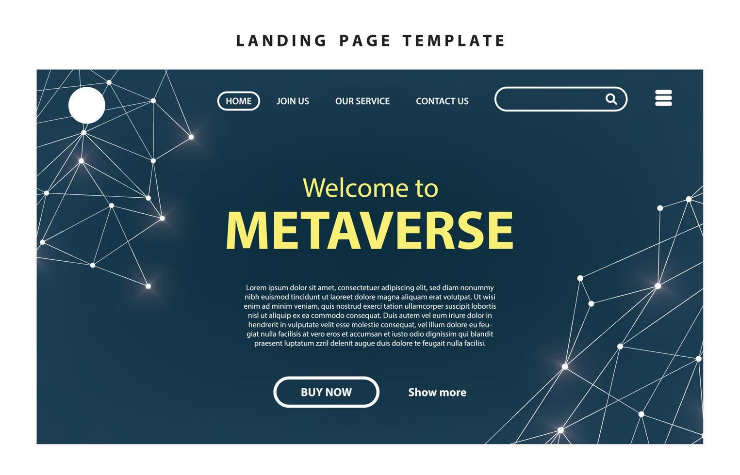 landing page template website presentation digital marketing flat design startup event metaverse vector