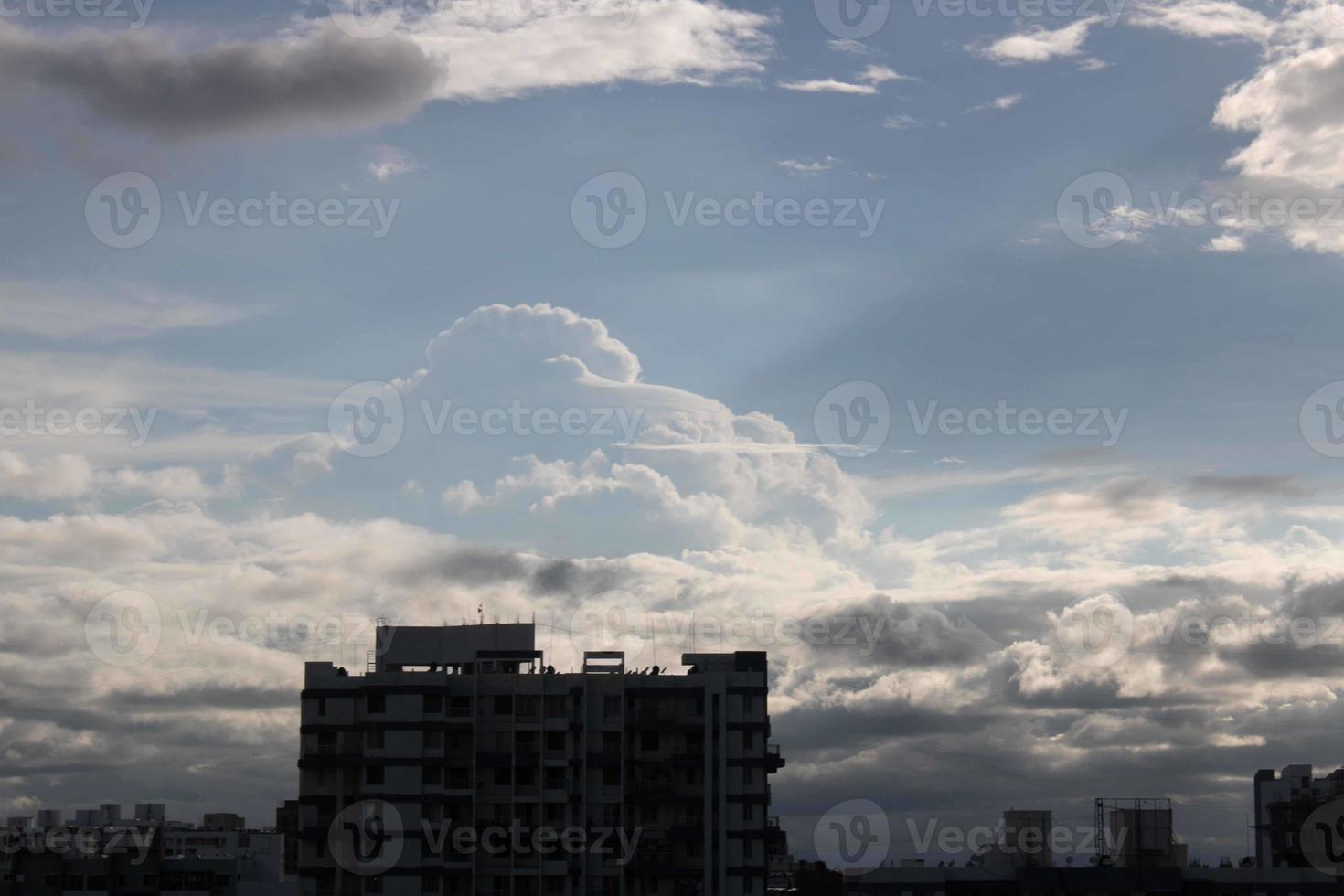 Summer blue sky cloud gradient light white background. Beauty clear cloudy in sunshine calm bright winter air bacground. Gloomy vivid cyan landscape in environment day horizon skyline view spring wind photo