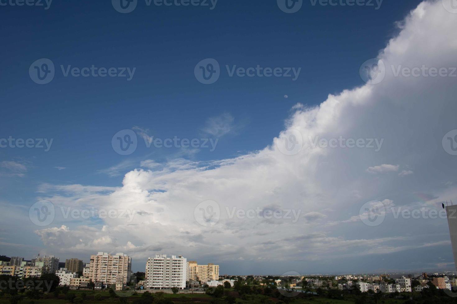 Summer blue sky cloud gradient light white background. Beauty clear cloudy in sunshine calm bright winter air bacground. Gloomy vivid cyan landscape in environment day horizon skyline view spring wind photo