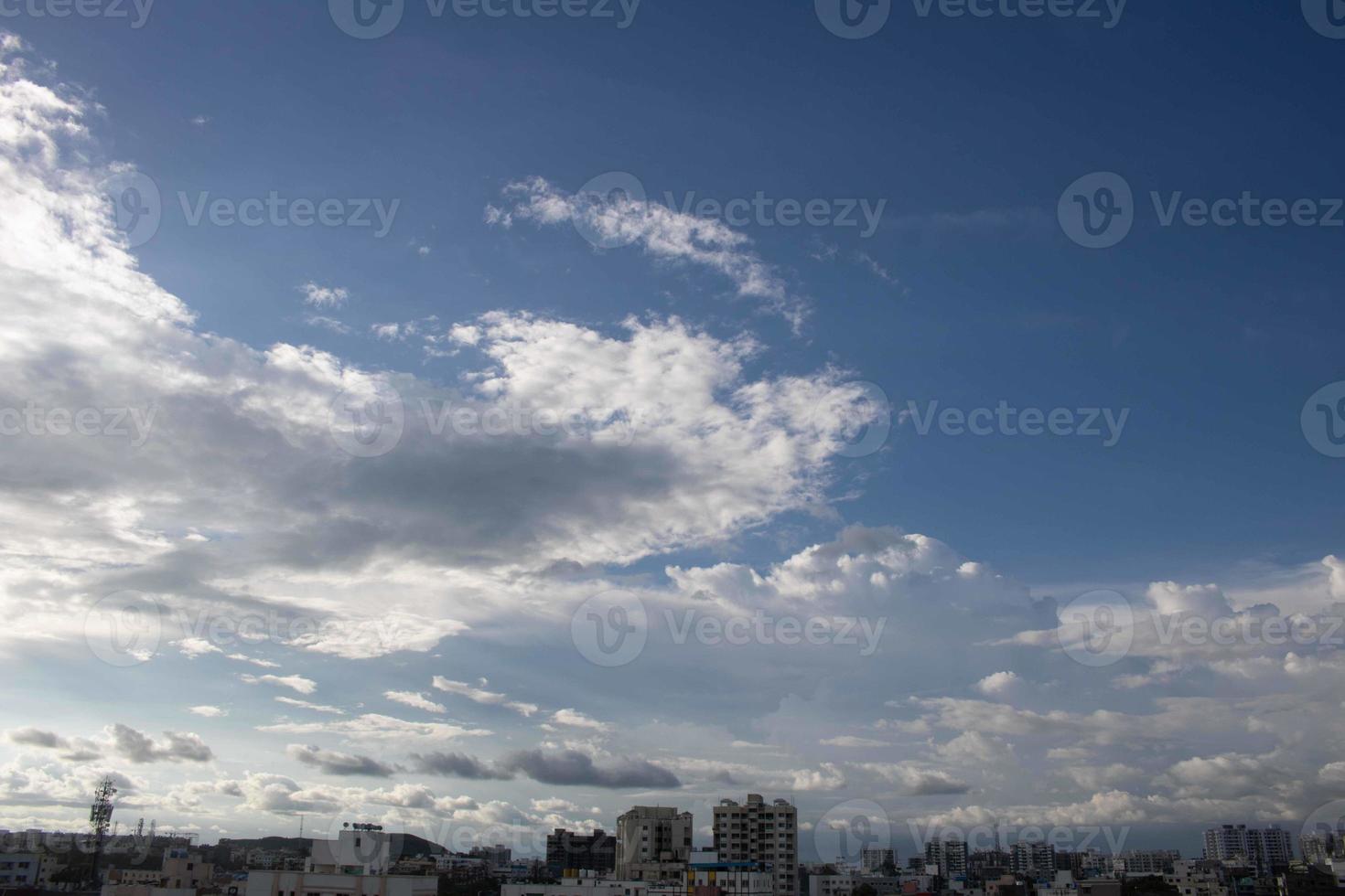 Summer blue sky cloud gradient light white background. Beauty clear cloudy in sunshine calm bright winter air bacground. Gloomy vivid cyan landscape in environment day horizon skyline view spring wind photo