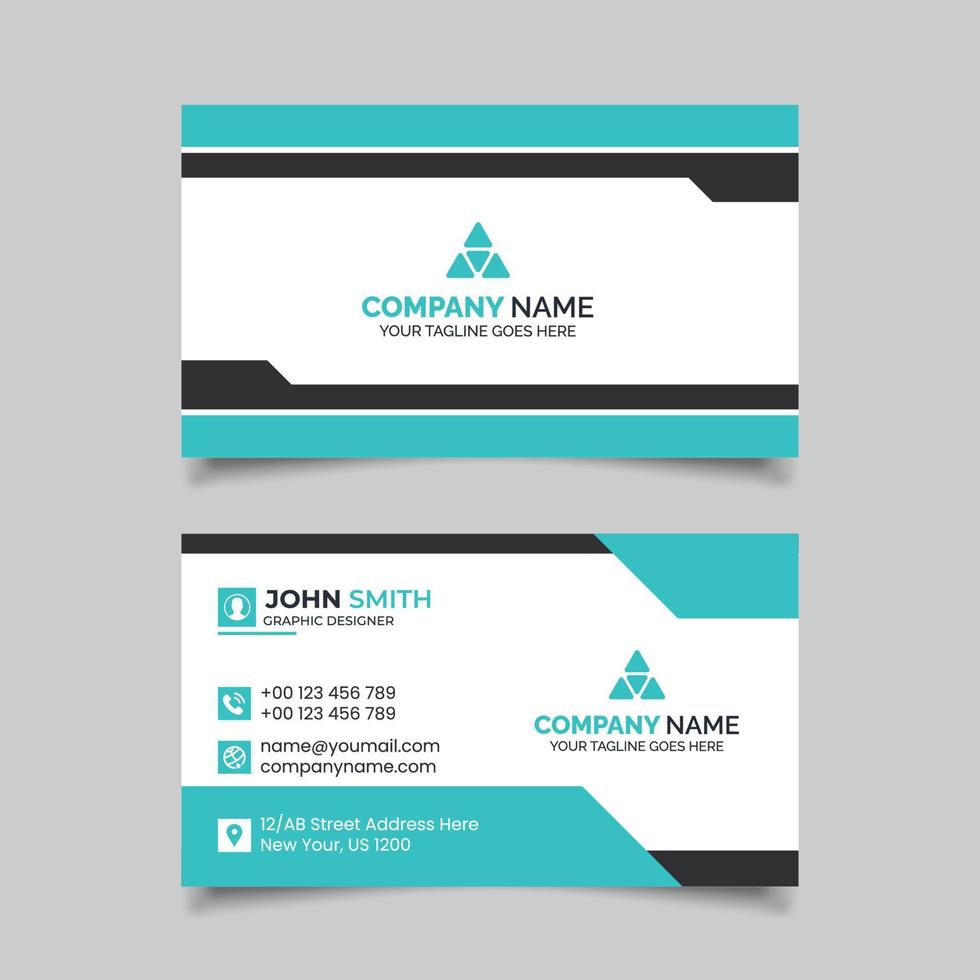 Abstract style business card template design vector