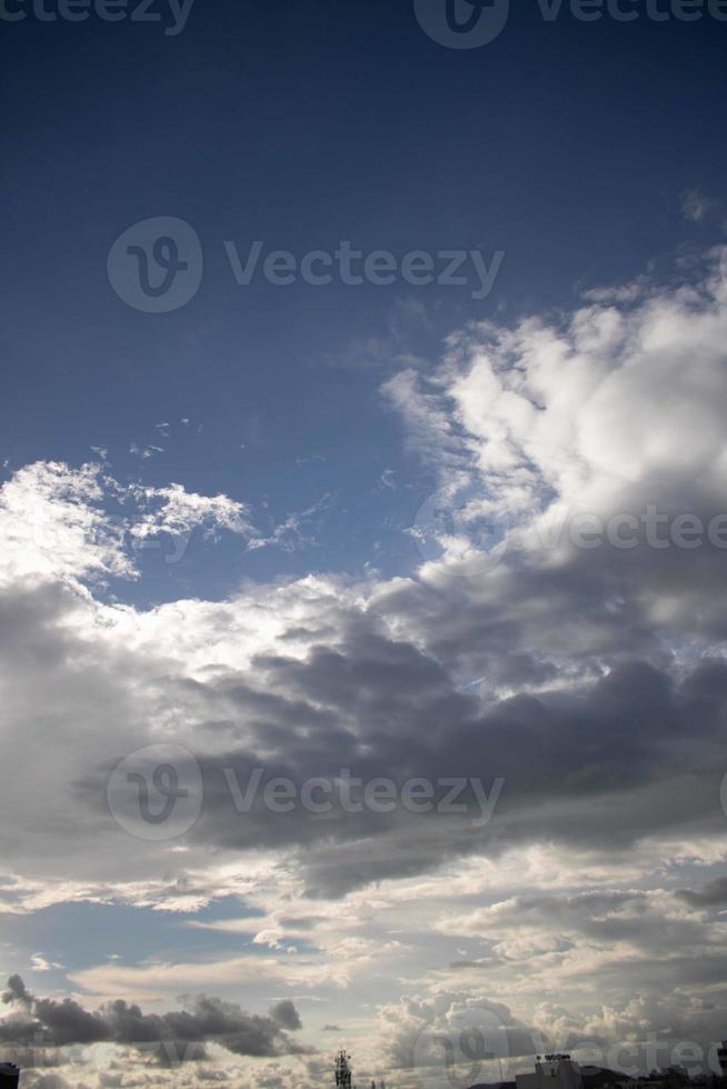 Summer blue sky cloud gradient light white background. Beauty clear cloudy in sunshine calm bright winter air bacground. Gloomy vivid cyan landscape in environment day horizon skyline view spring wind photo