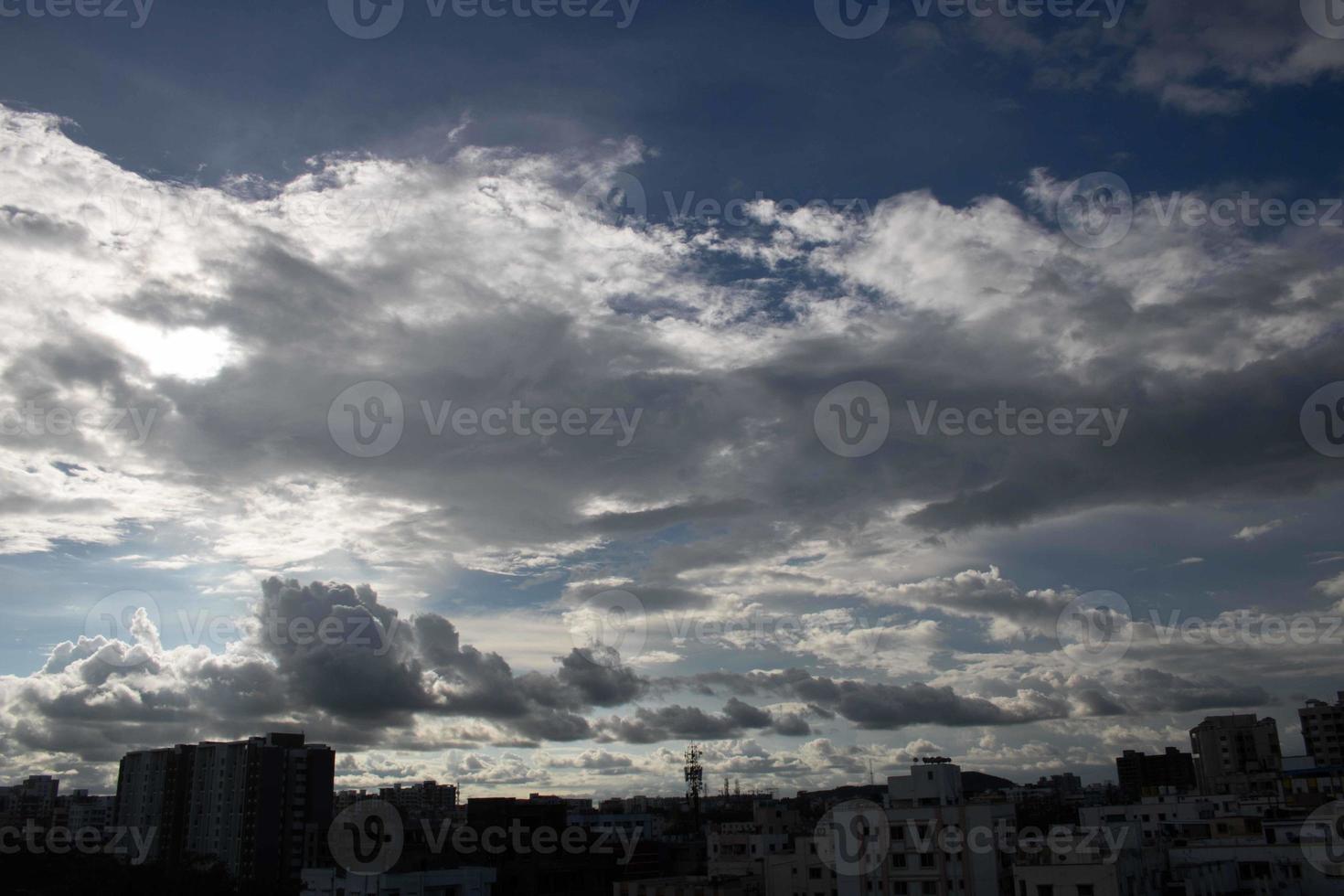 Summer blue sky cloud gradient light white background. Beauty clear cloudy in sunshine calm bright winter air bacground. Gloomy vivid cyan landscape in environment day horizon skyline view spring wind photo