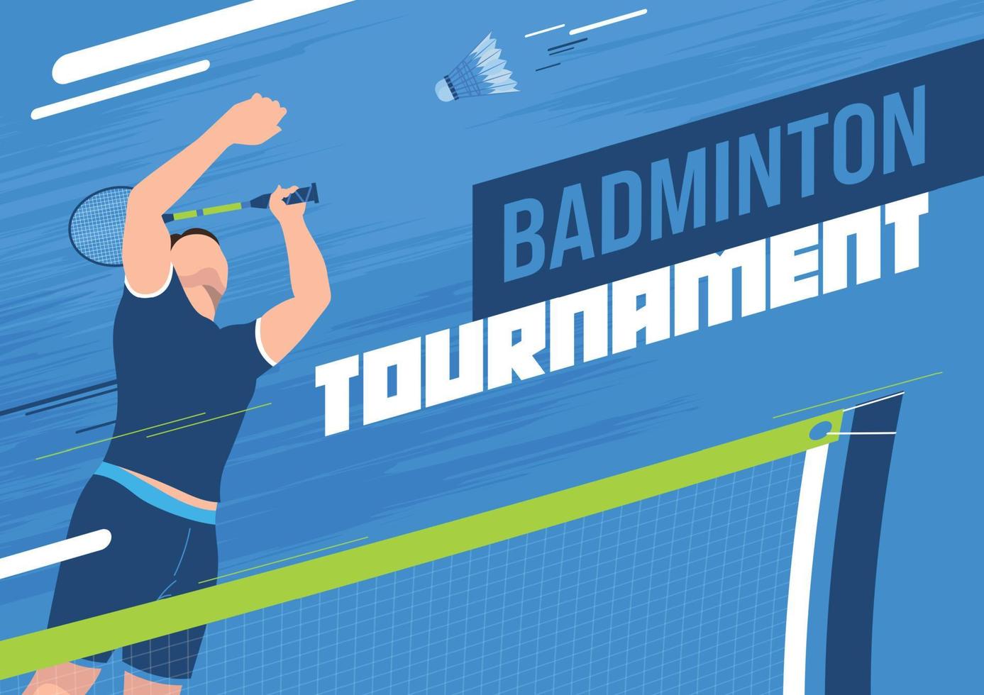 Badminton Flat Poster vector