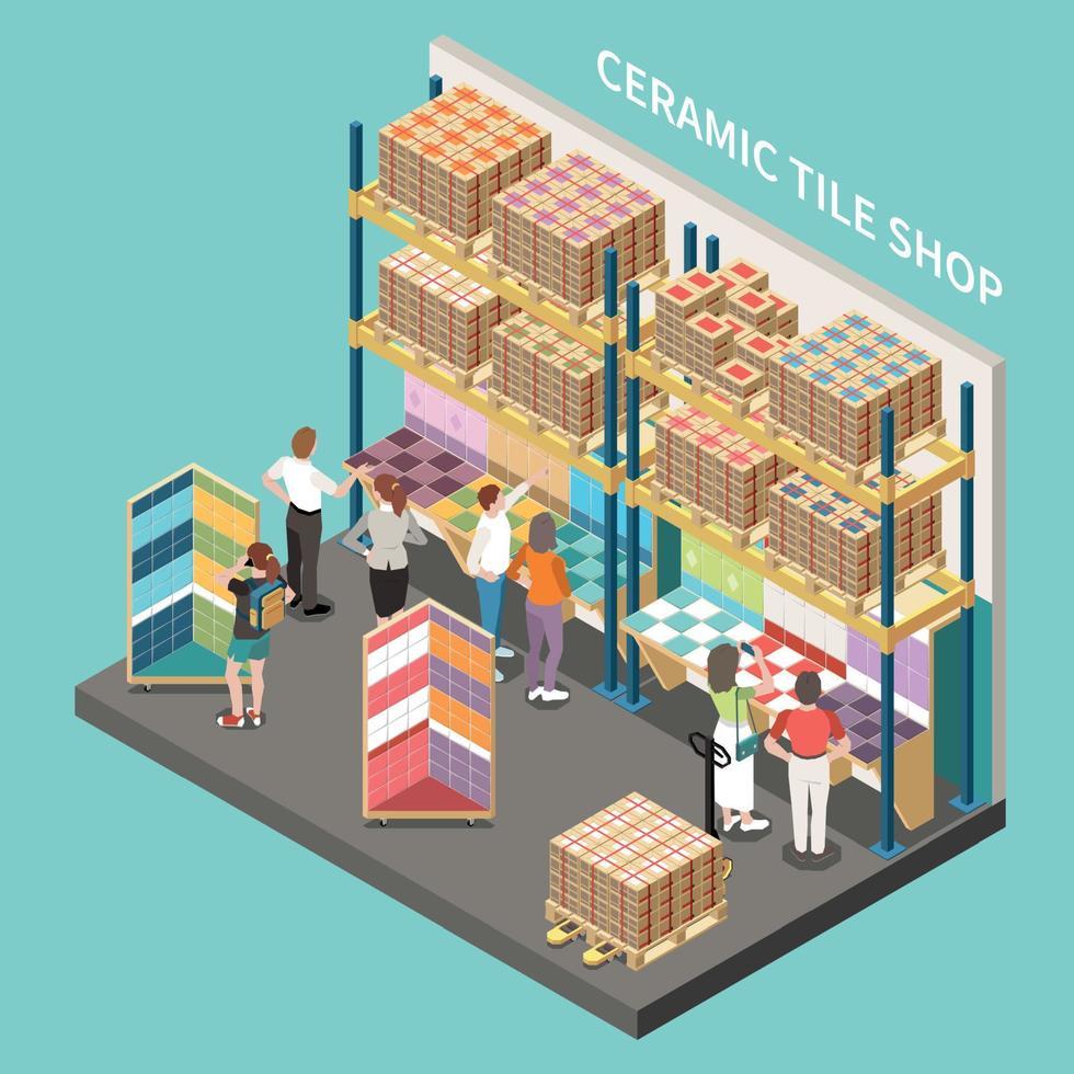 Ceramic Tile Shop Background vector