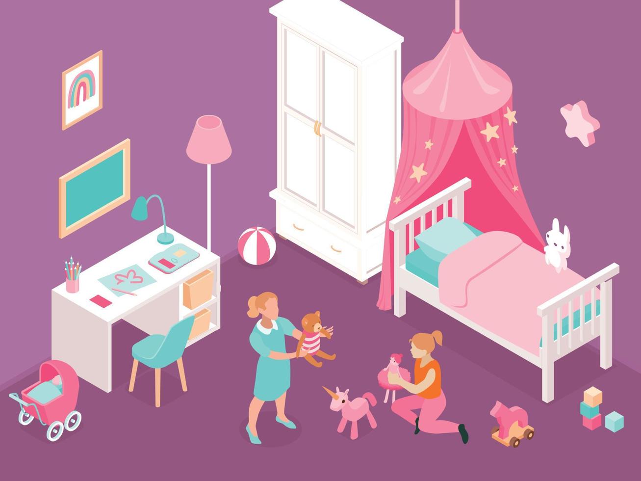 Girls Room Illustration vector