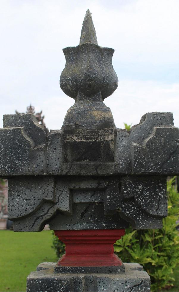 stone decoration on the temple fence photo