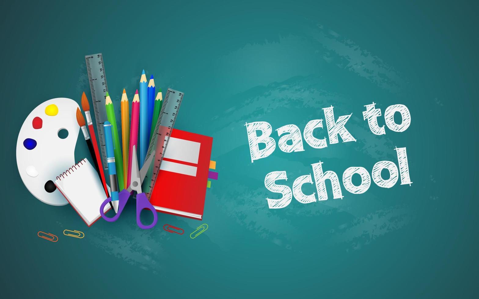 Back to school with school supplies and equipment vector