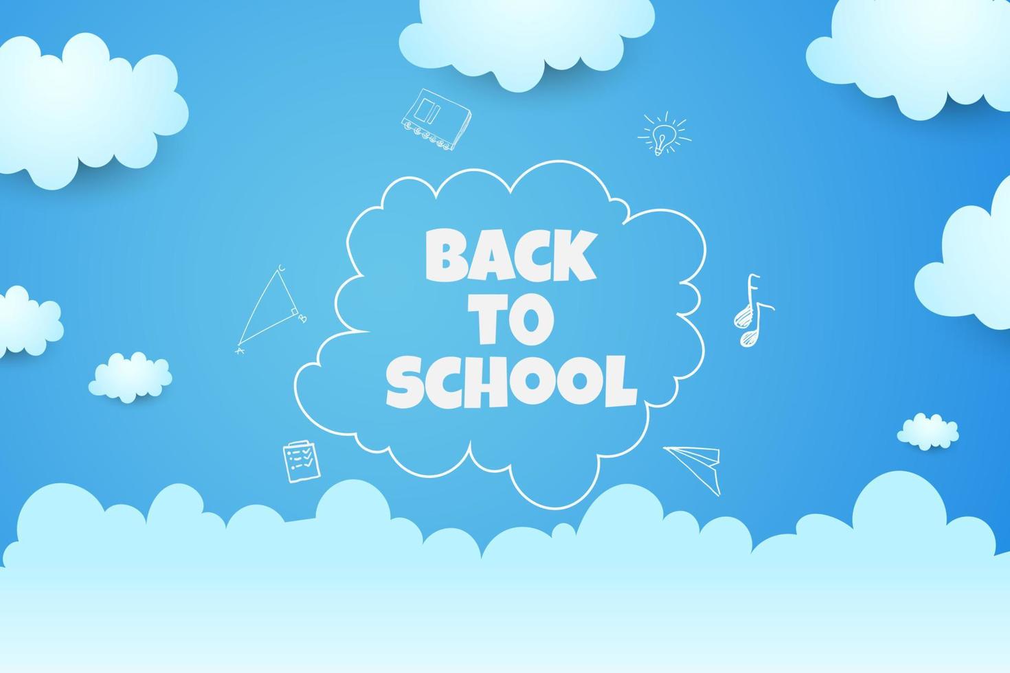 welcome back to school. blue background with beautiful clouds 5964671