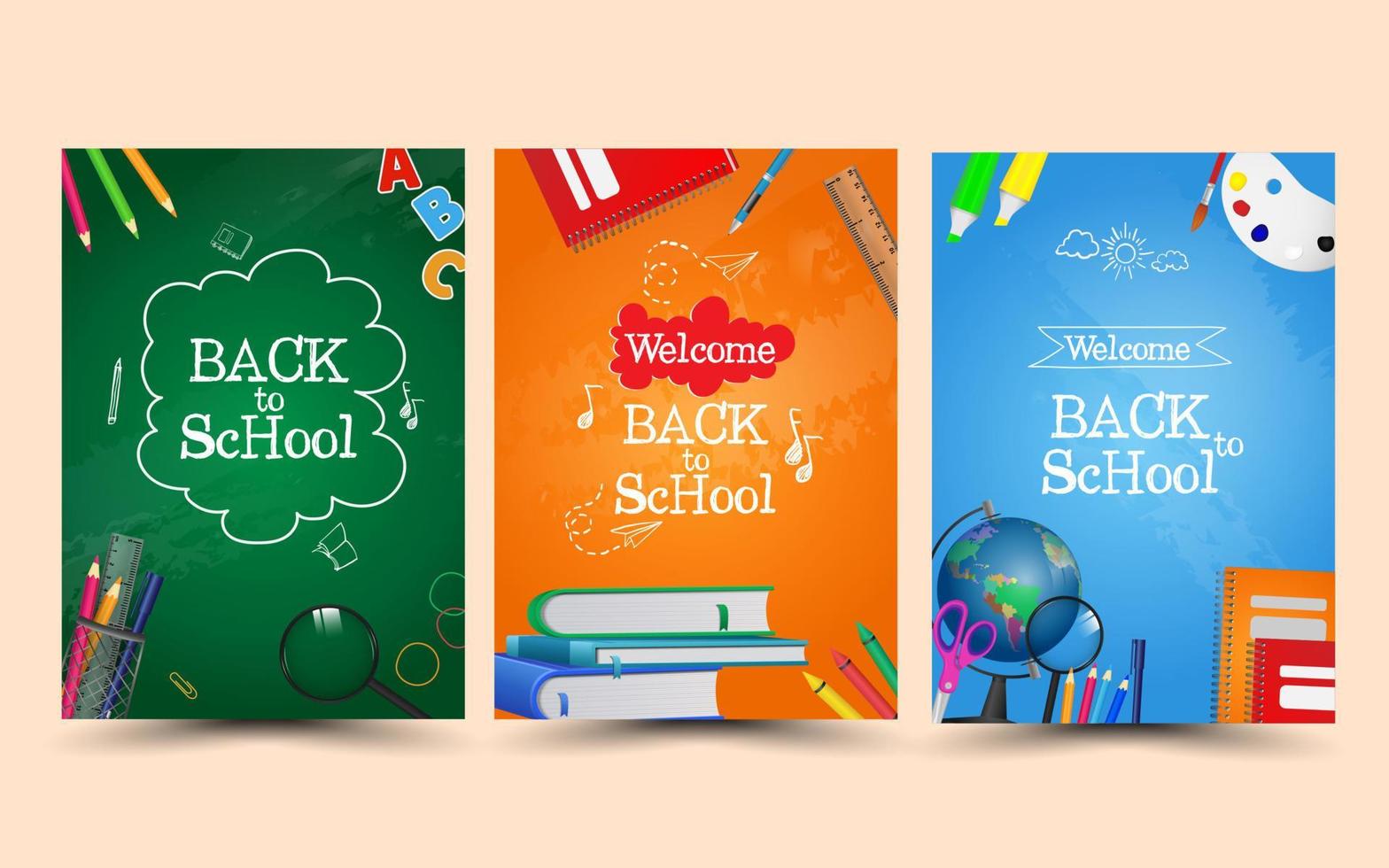 Back to school background and poster or promotion vector