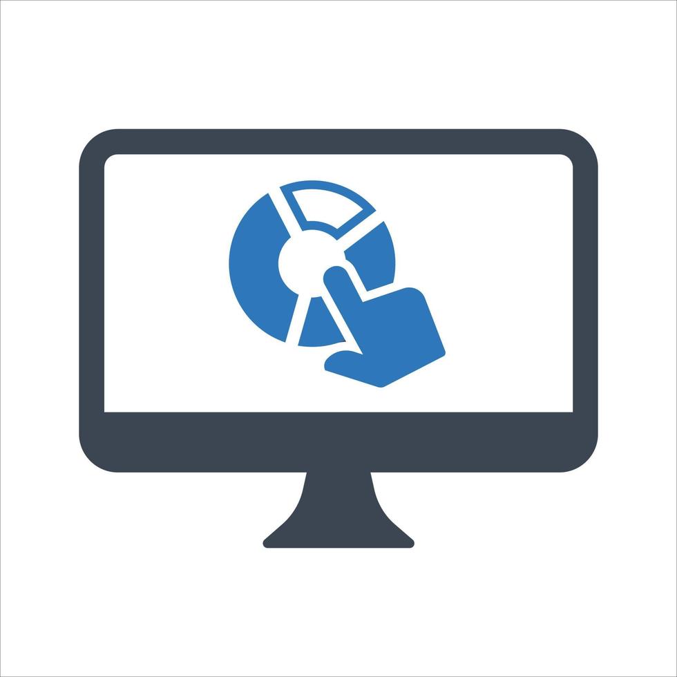 Online statistics report, marketing icon vector