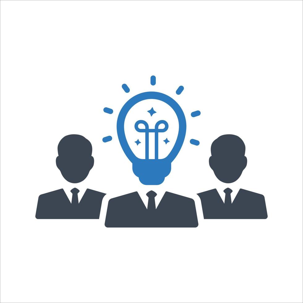 Solution team, teamwork problem solving icon vector