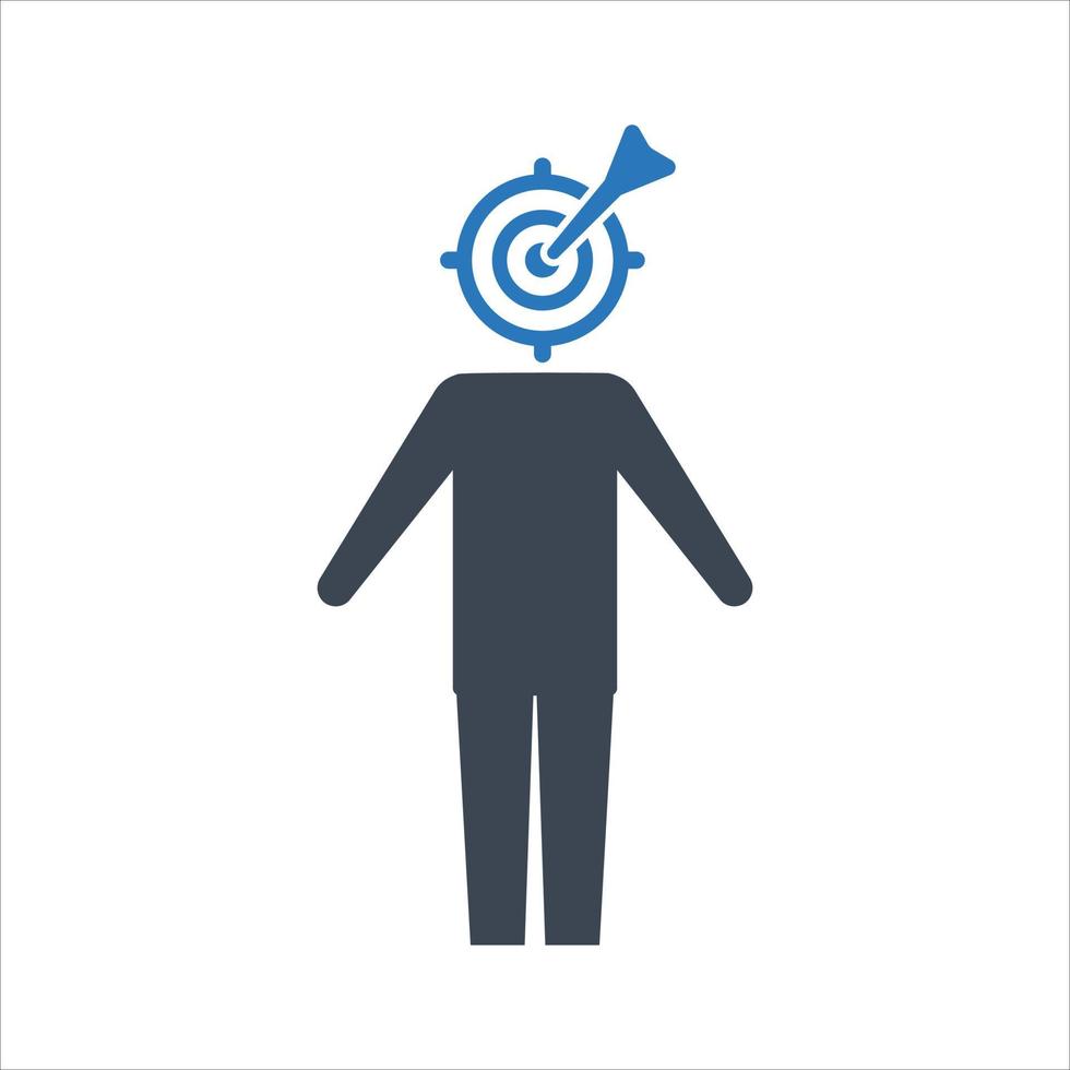Professional aim, career goal icon on white background vector