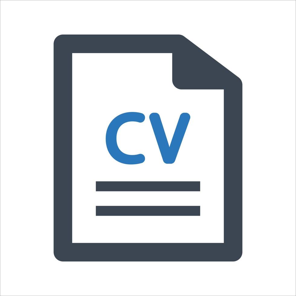Values Curriculum, resume, job Icon on white background vector