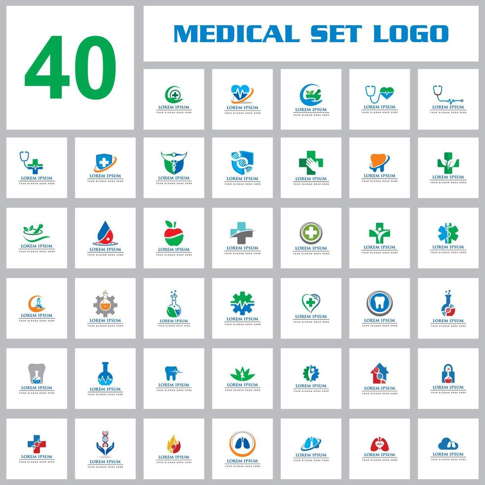 HEALTHY SET LOGO , MEDICAL LOGO vector