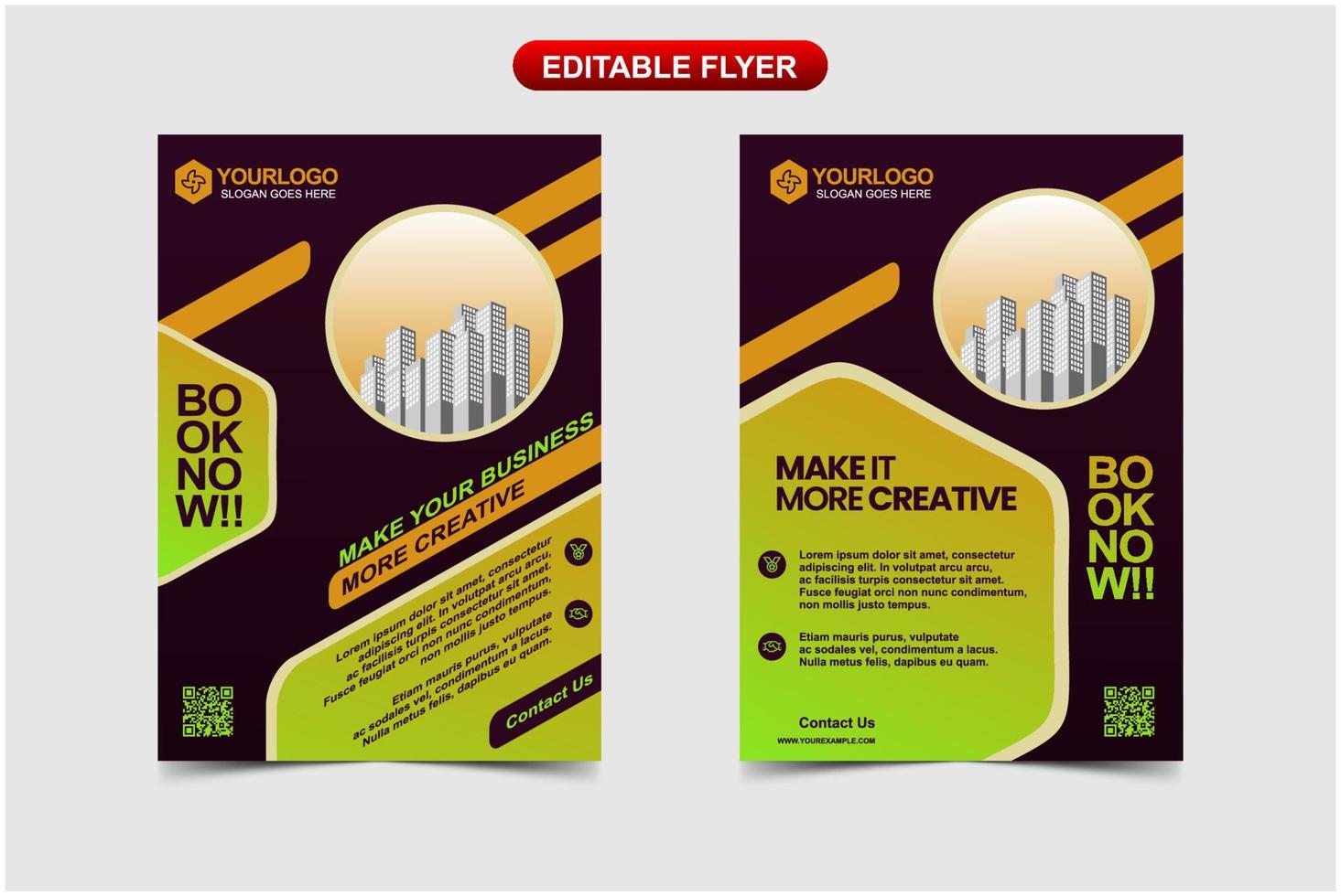 flyer business template for with simple geometric design vector