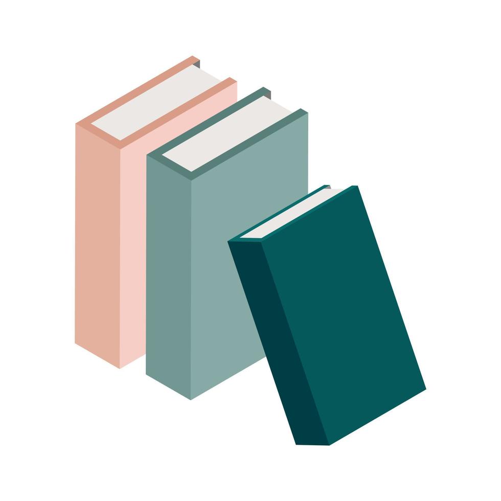 Isometric books icon for web design vector illustration