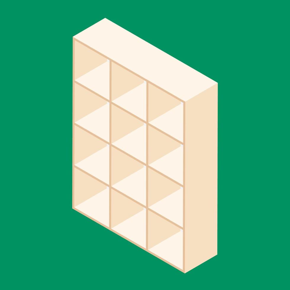 Isometric bookcase icon vector illusatrtion for web and interiors