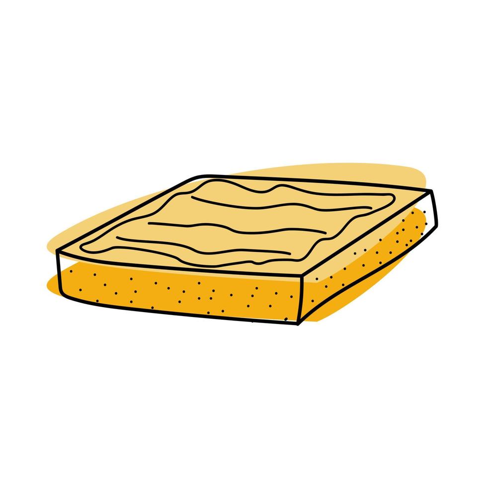 ilustración de vector de icono de garabato de pan de mantequilla para web, ropa de cocina