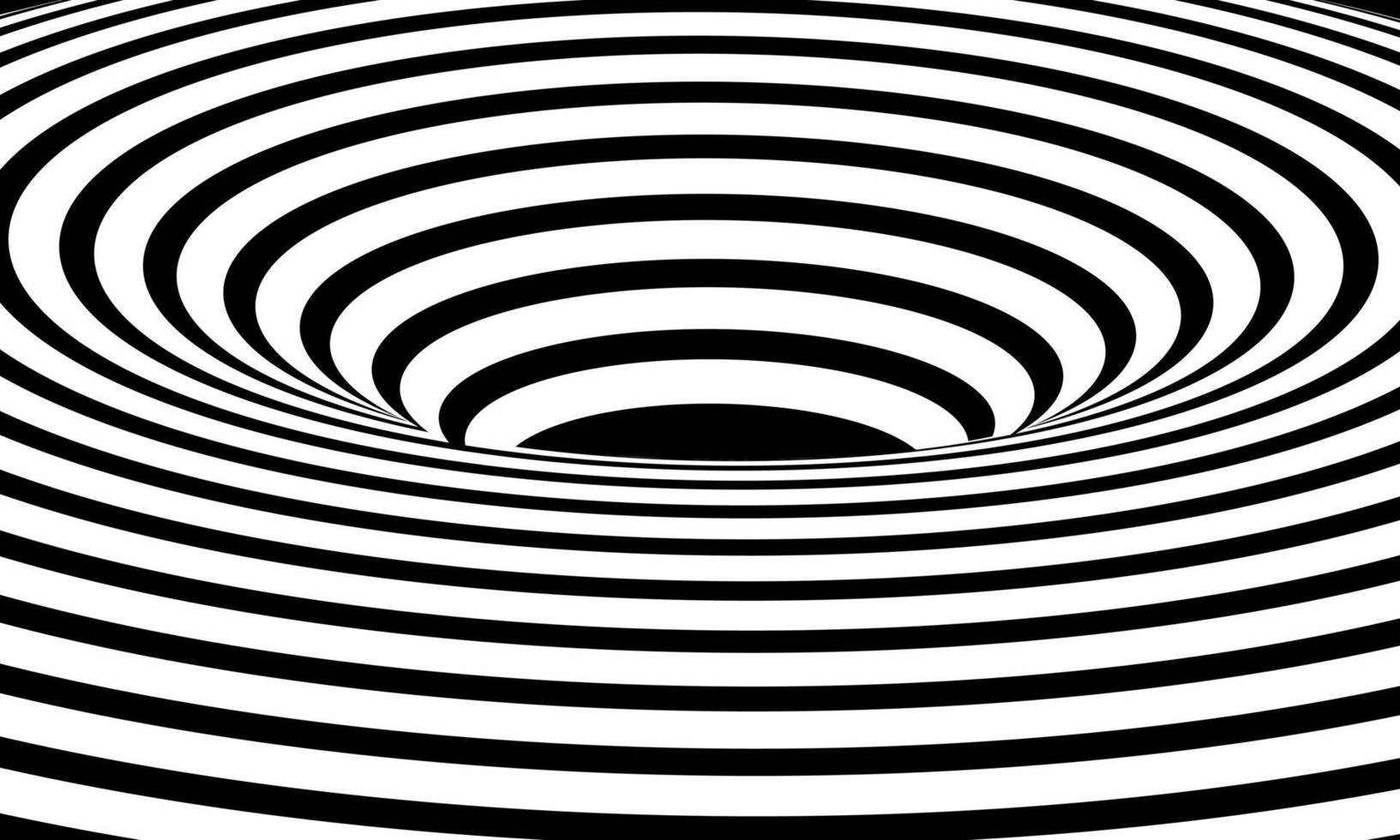 impresionante ilustración arte óptico ilusión de rayas geométricas en blanco y negro línea abstracta superficie que fluye vector