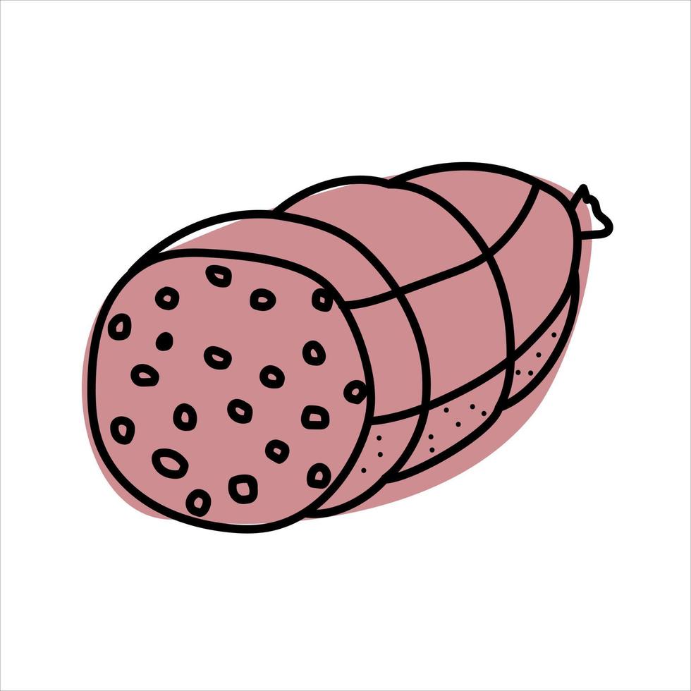 icono de garabato de jamón ilustración vectorial para web, ropa de cocina vector