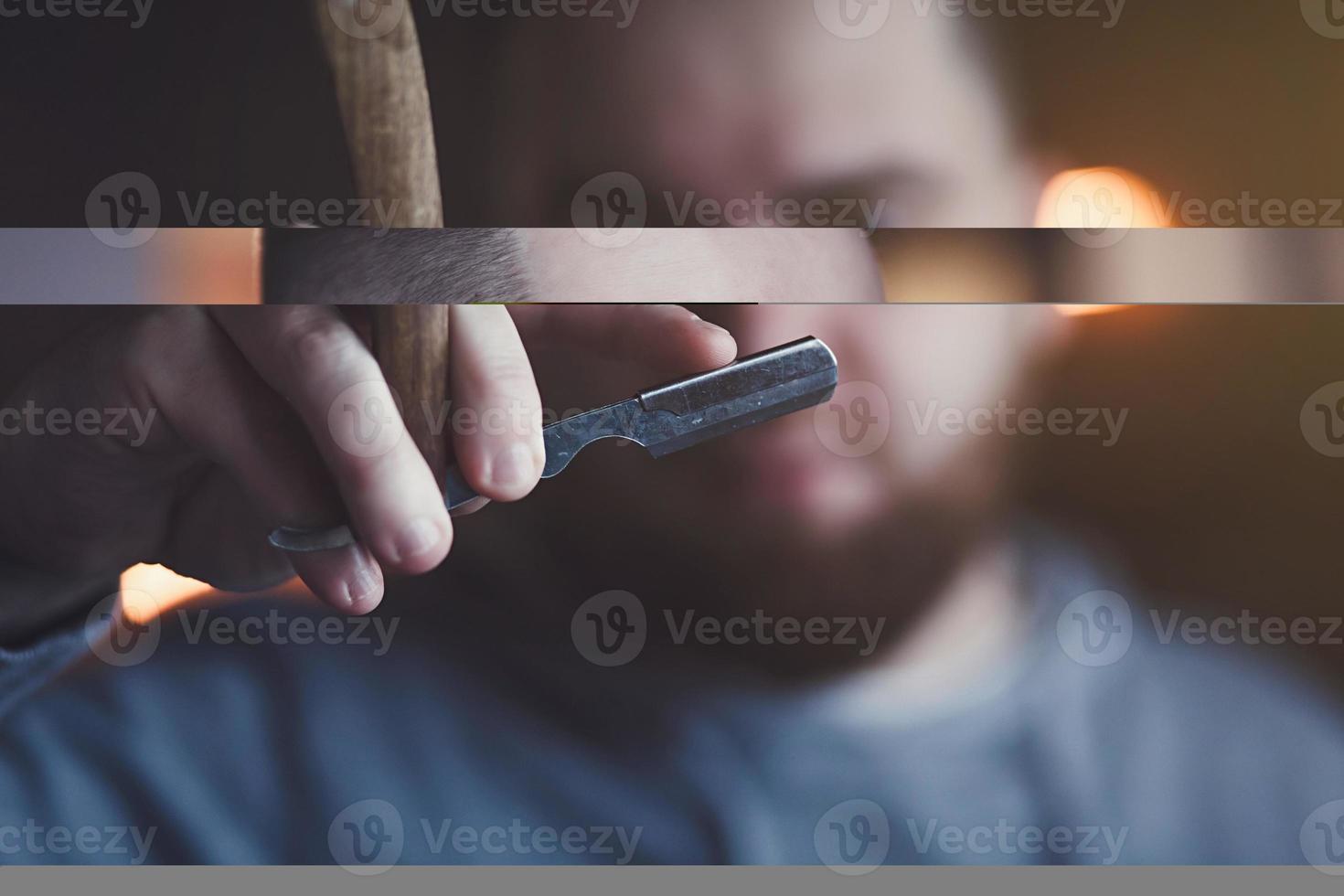 close-up of a dangerous razor photo
