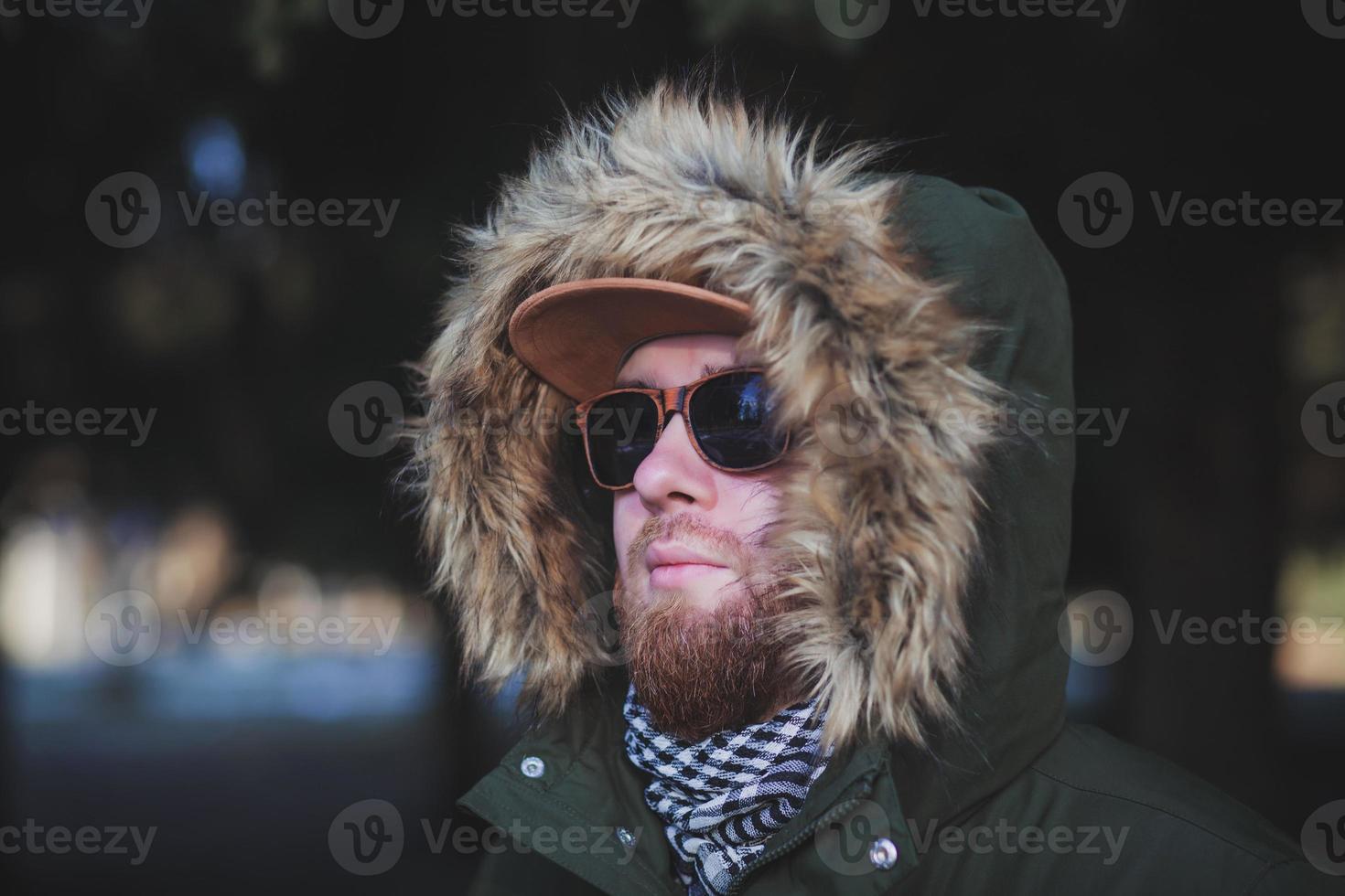 Portrait close-up of young stylishly man photo