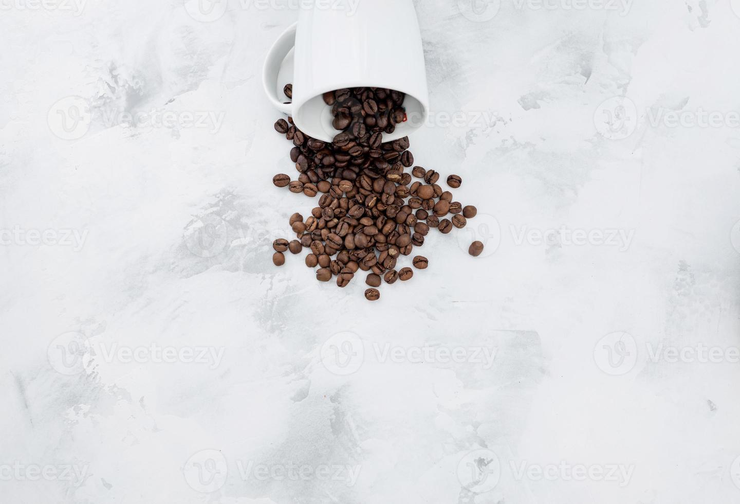 Spilled coffee beans photo